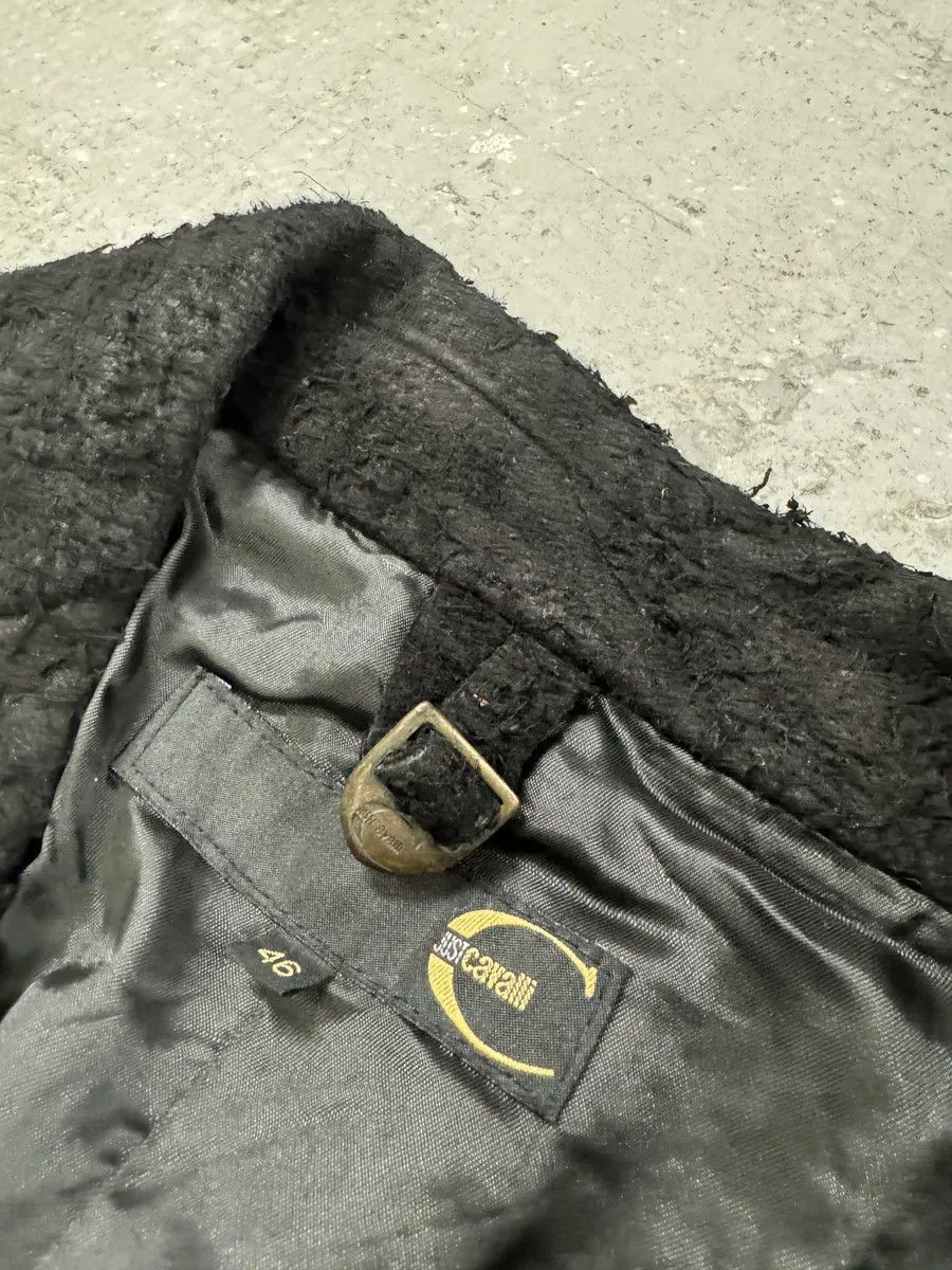 Just Cavalli 2000s Cavalli Black & Brown Fur Effect Distressed Blazer Jacket Size US S / EU 44-46 / 1 - 9 Thumbnail