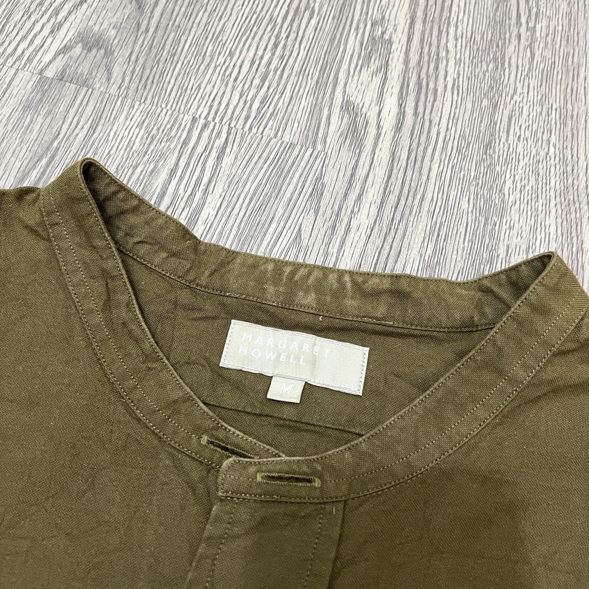 Margaret Howell MHL Open Colar Shirt Army Green Amekaji Style Japanese Size US M / EU 48-50 / 2 - 8 Thumbnail