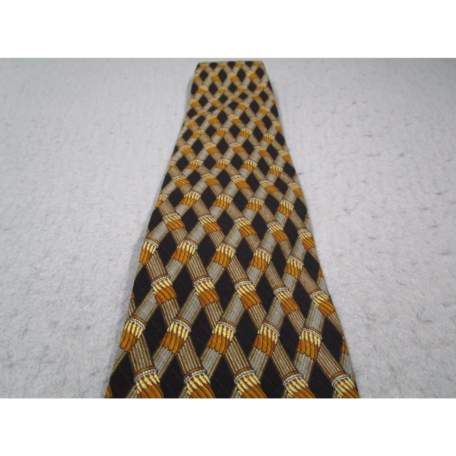 Valentino Valentino Tie Mens Brown Silk Abstract Cravatte Made in Italy Size ONE SIZE - 2 Thumbnail