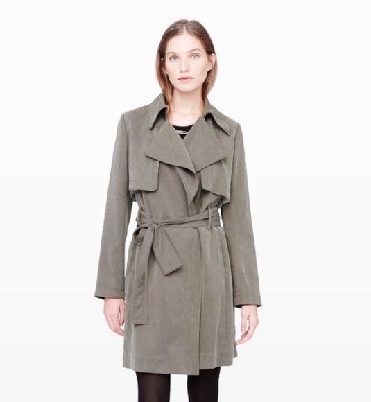 Club Monaco Club Monaco Soft Olive Trench Coat Raincoat Overcoat Size XS / US 0-2 / IT 36-38 - 3 Thumbnail