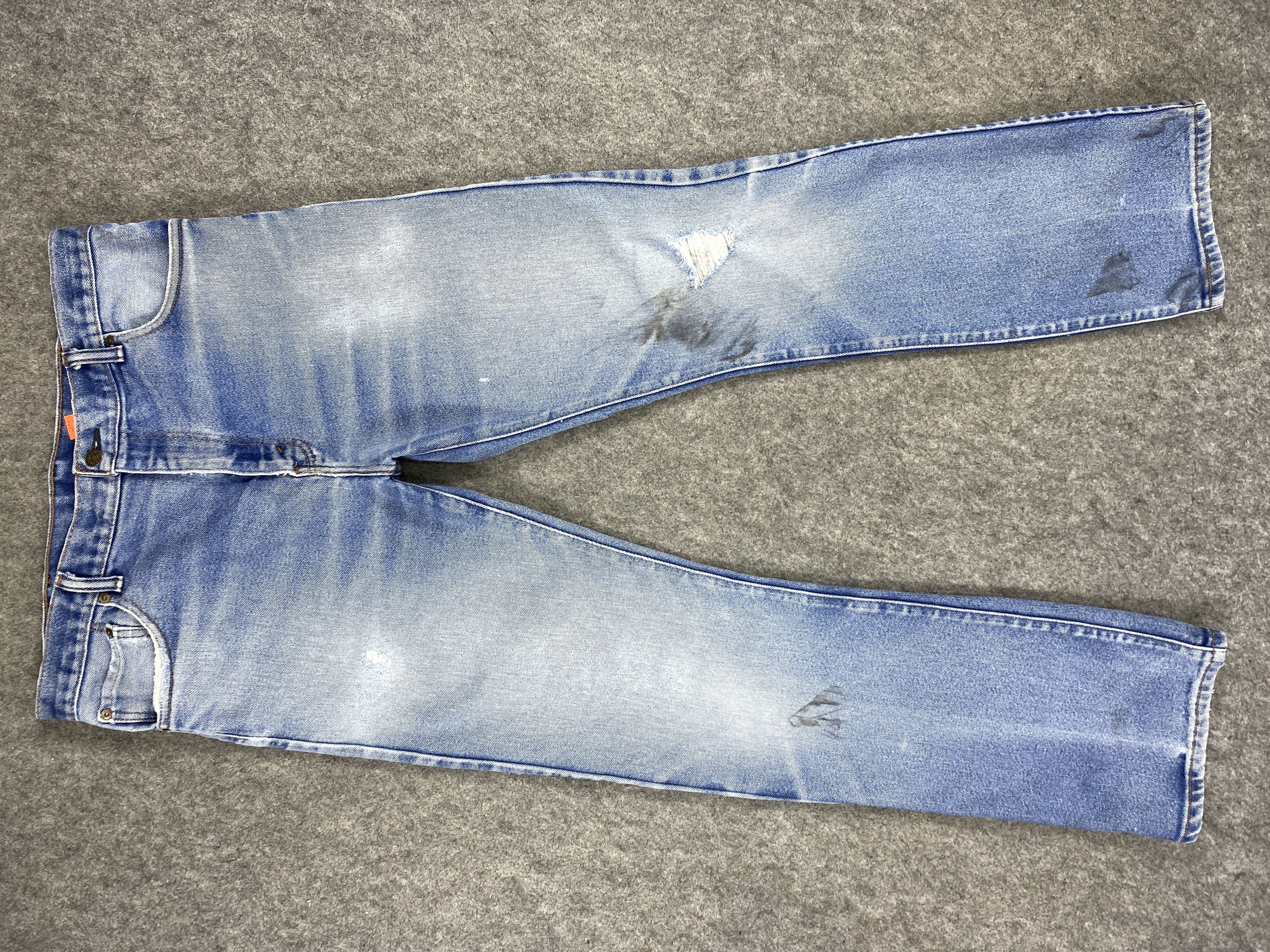 image of Distressed Denim x Hype Distressed Blue Vintage Levi's 517 Flared 35X32.5 -Jn1762 in Blue Distresse