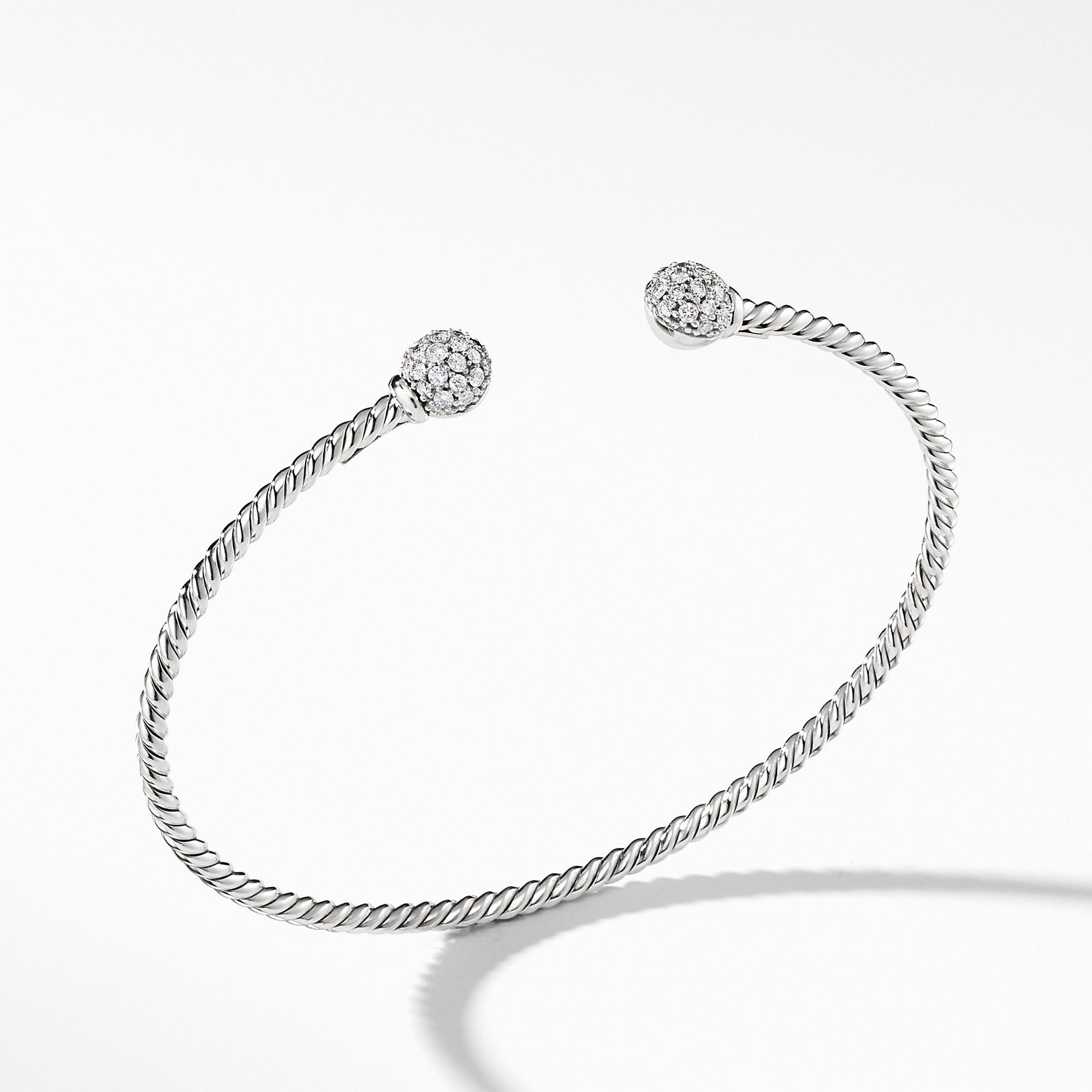 David Yurman o1w1db10325 Bracelet in 18K White Gold with Diamonds & 2.6mm Size ONE SIZE - 2 Thumbnail