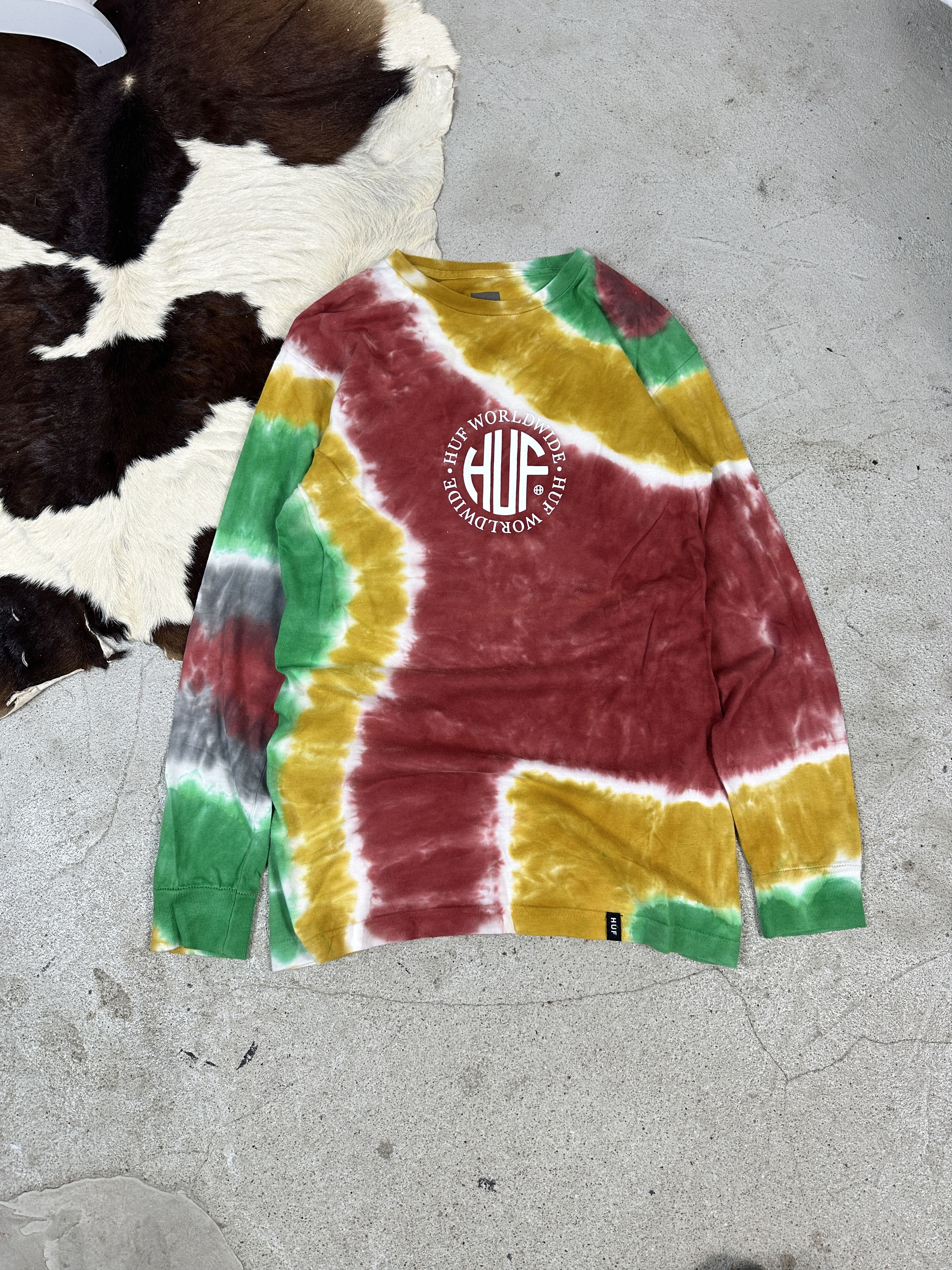 Huf × Vintage Vintage Streetwear Y2K Casual Tie-Dye HUF Longsleeve Size US S / EU 44-46 / 1 - 3 Thumbnail