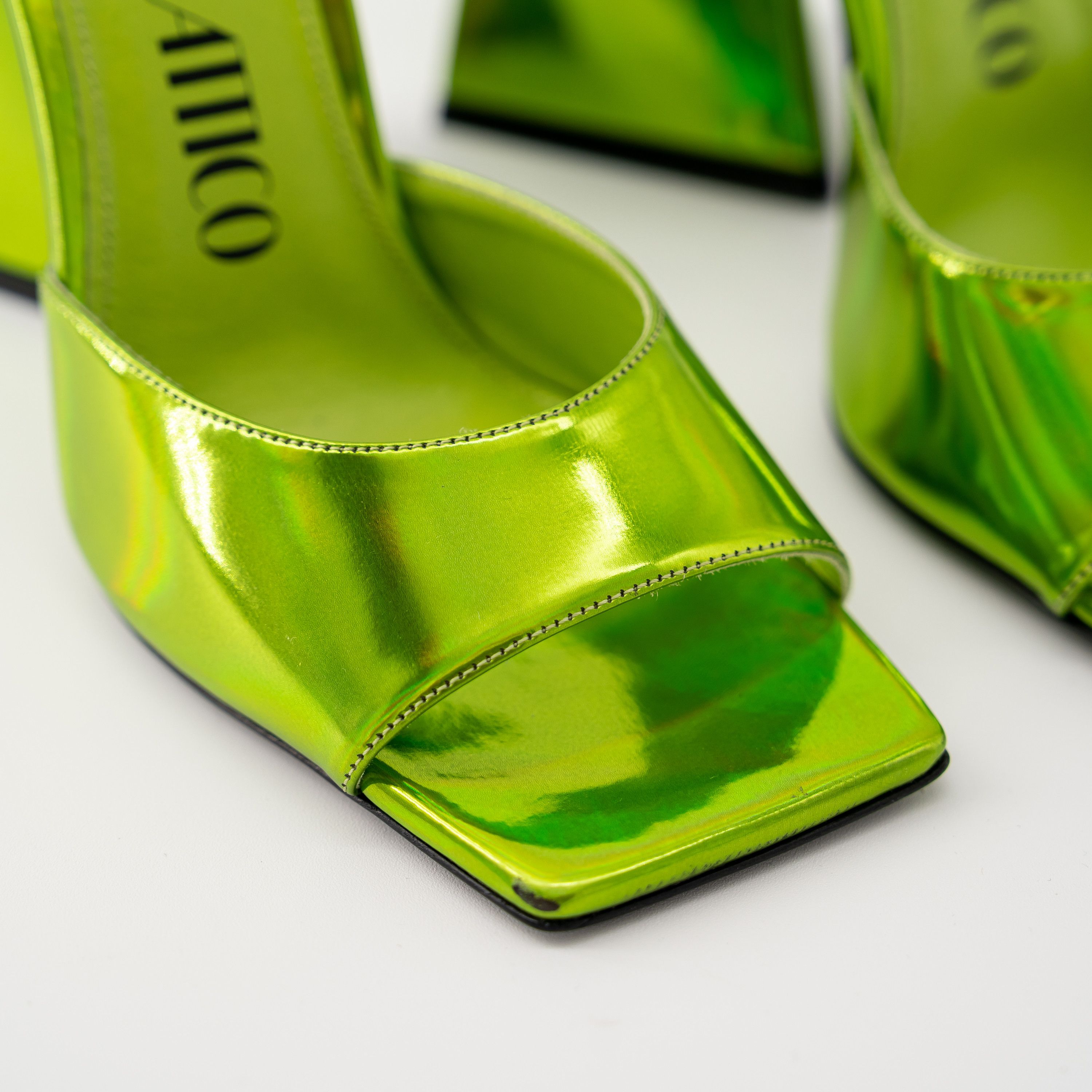 The Attico 37.5 The Attico Devon Mules Heels Lime Green Size US 7.5 / IT 37.5 - 6 Thumbnail