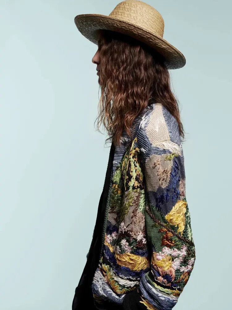 Saint Laurent Paris Saint Laurent Paris 21SS Painting Knitwear Jacket-2507 Size US XS / EU 42 / 0 - 9 Thumbnail