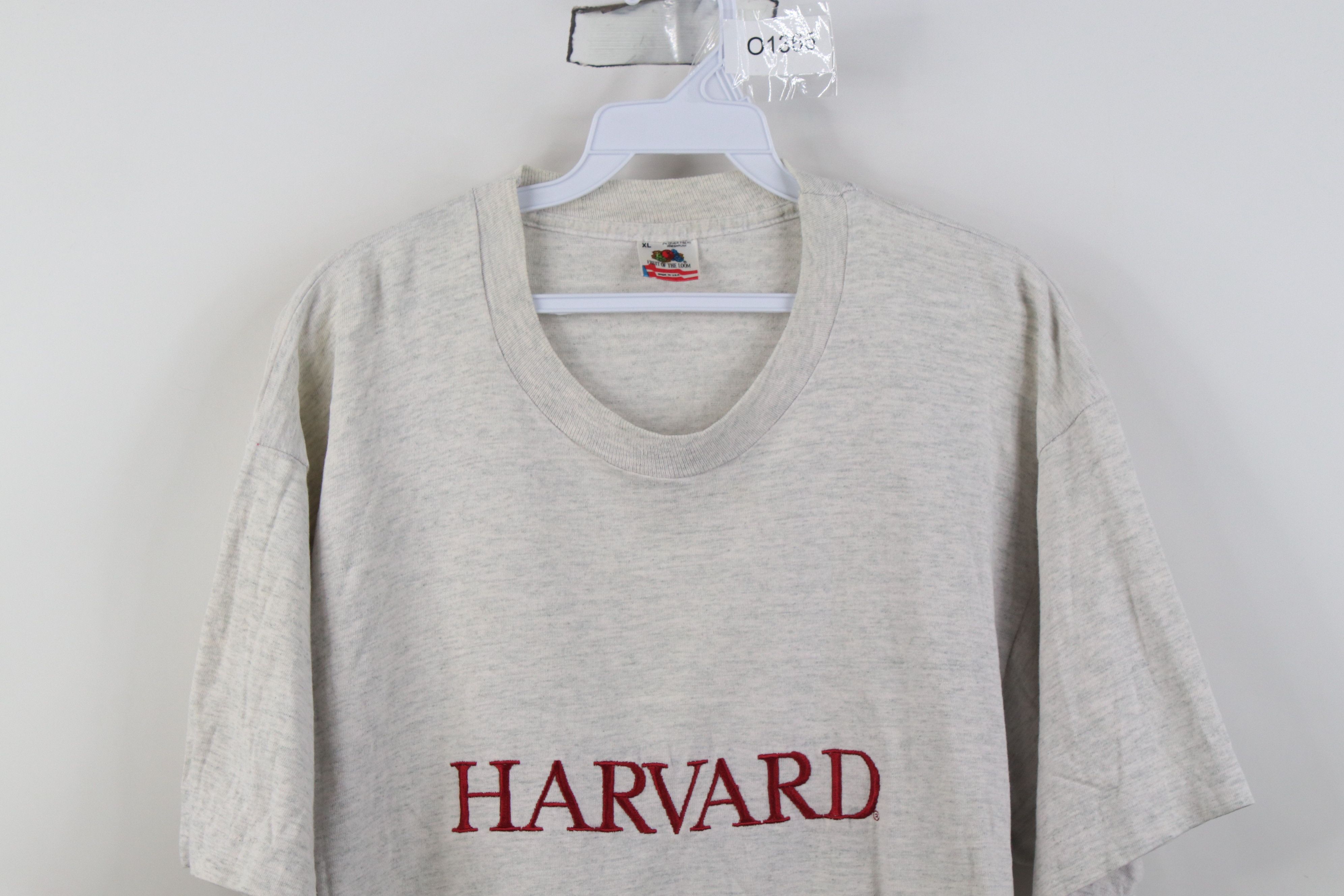 Vintage Vintage 90s Harvard University Short Sleeve T-Shirt Gray USA Size US XL / EU 56 / 4 - 2 Thumbnail