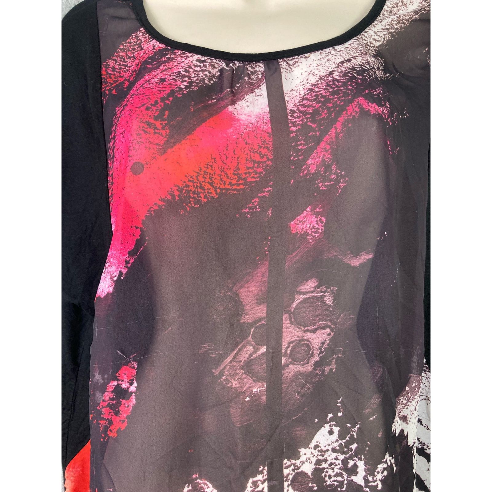 Other Vanilla Sugar Black Pink White Blouse XL Cap Sleeve Size XL / US 12-14 / IT 48-50 - 8 Thumbnail