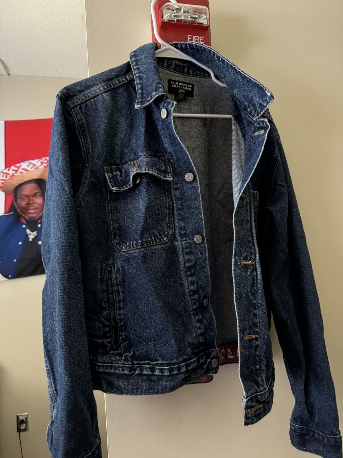 image of Polo Ralph Lauren x Ralph Lauren Vintage Polo Jean Ralph Laurent Trucker Denim Jacket in Blue (Size