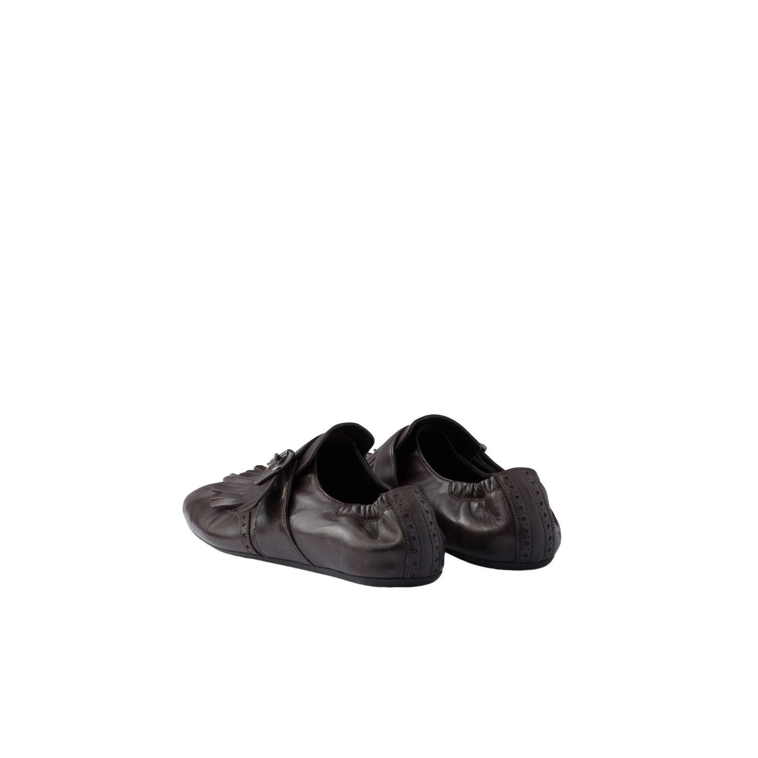 Prada PRADA $1320 Dark Brown Shuffle Monk Shoes New & Authentic (M Size US 9 / EU 42 - 4 Thumbnail