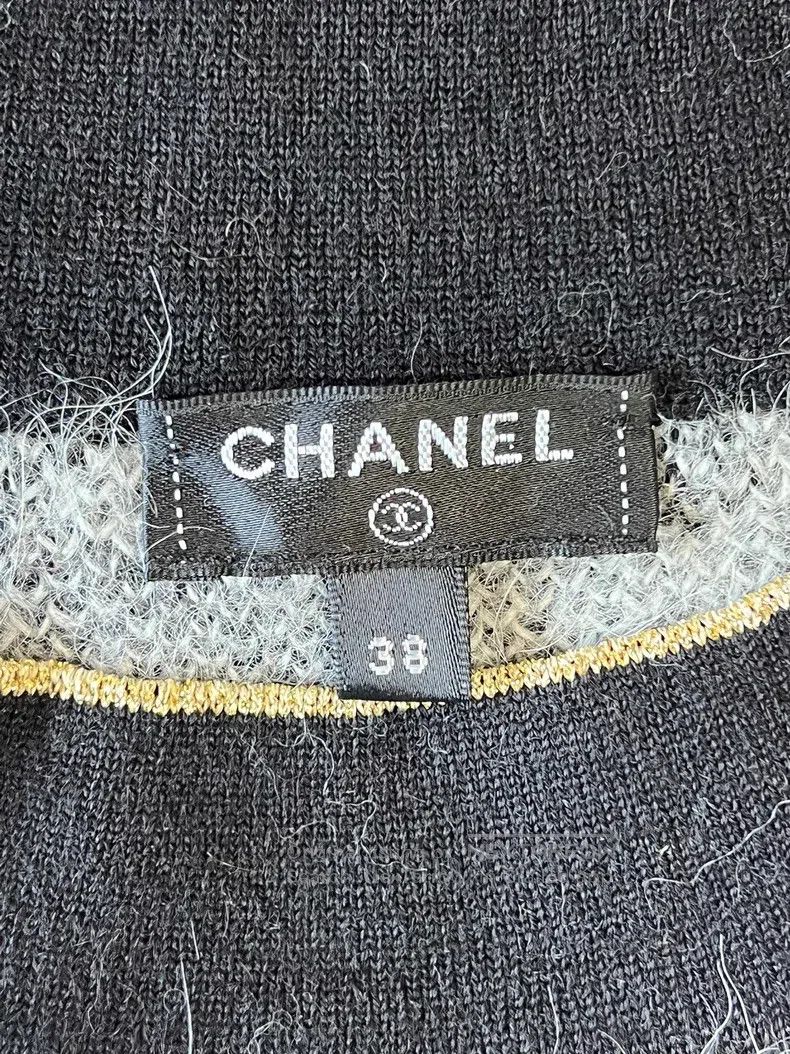 Chanel Chanel Black and white camelia Mahai wool knitting sweater Size XS / US 0-2 / IT 36-38 - 6 Thumbnail