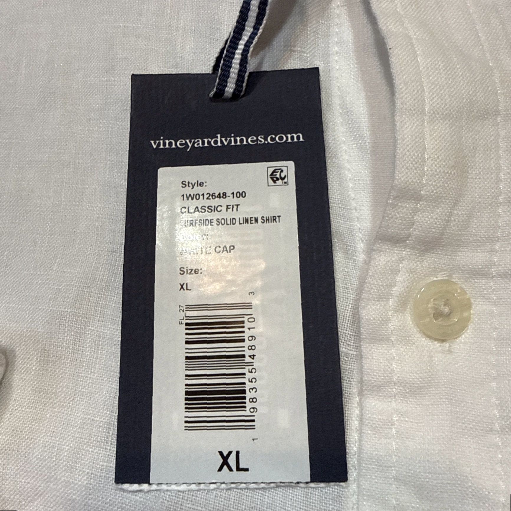 Vineyard Vines Vineyard Vines Shirt Mens XL White Surfside Solid Linen Beach Button-Down Long Sleeve Collared Beach Theme Casual Travel Regular. Size US XL / EU 56 / 4 - 4 Thumbnail