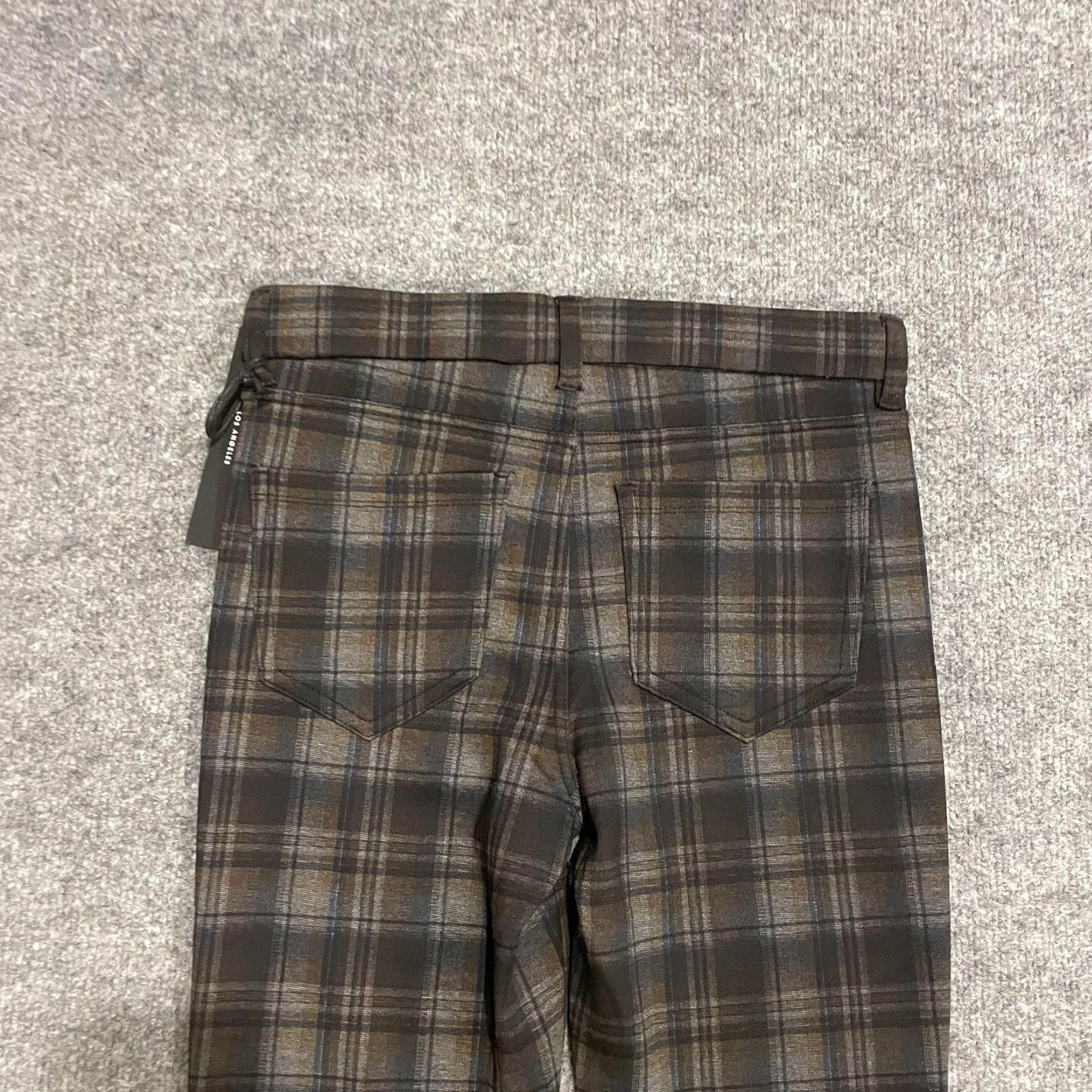 Vintage Liverpool Gia Glider Pants Womens 4/27 Grey Black Blue Plaid Pull On 28" Size 27" / US 4 / IT 40 - 4 Thumbnail