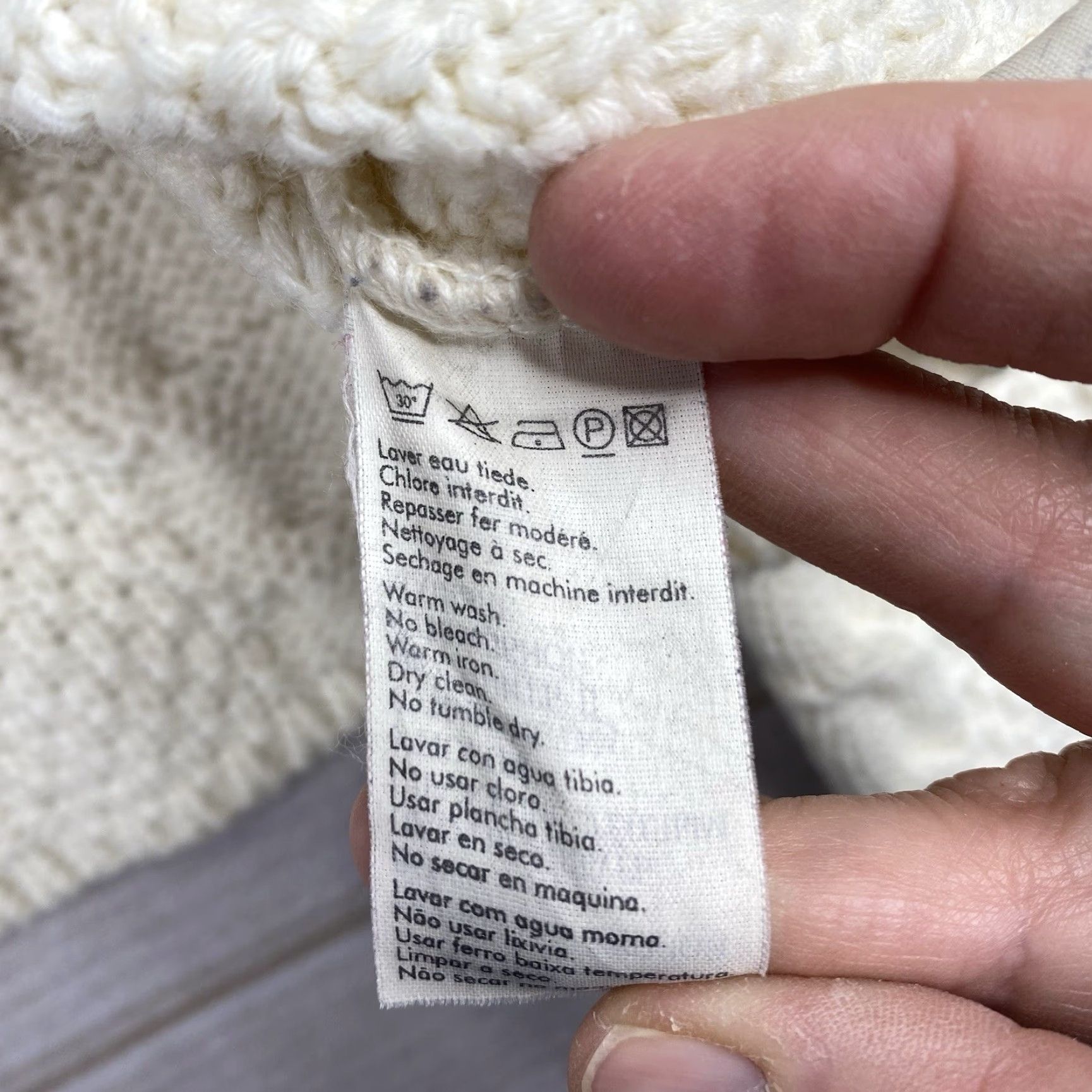 Vintage Alain Manoukian Sweater Women L Ivory Turtleneck Crochet Cable Knit Pullover Long Sleeve Casual Winter All Seasons Womens Size L / US 10 / IT 46 - 7 Thumbnail
