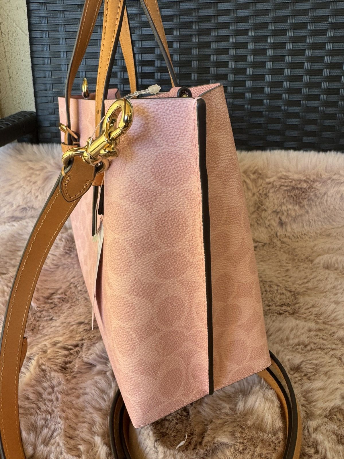 Coach NWT Coach Mollie Tote Bag 25 Signature Canvas With Charms Size ONE SIZE - 8 Thumbnail