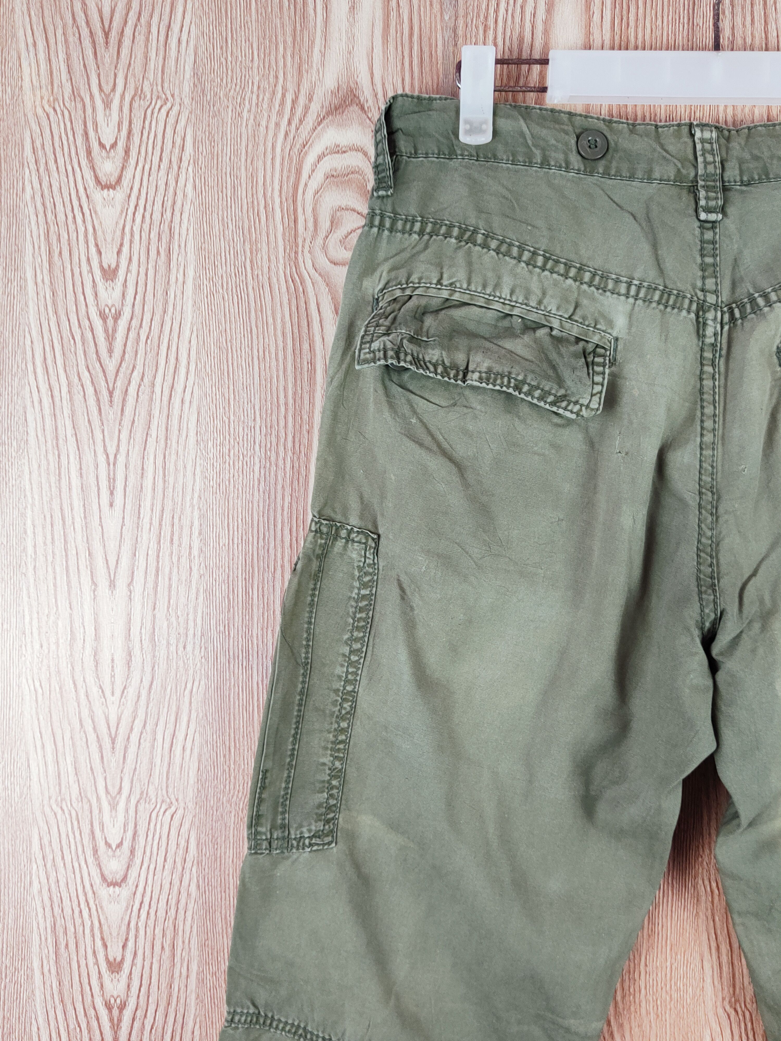 Japanese Brand Japanese Brand Green Faded Multipocket Cargo Pants #W846 Size US 32 / EU 48 - 8 Thumbnail