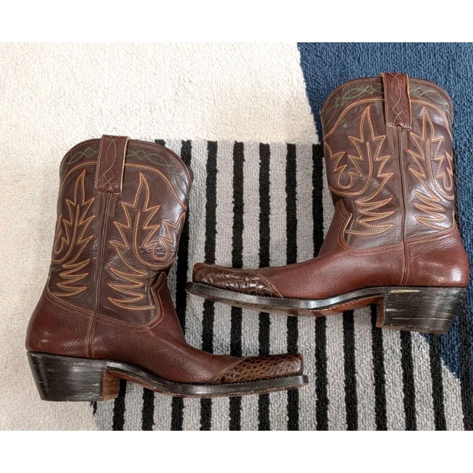 Vintage VINTAGE LeeKee Kowloon Boots Cowboy Western Leather Handmade Hong Kong Brown Size 10-11 Mens Size US 10 / EU 43 - 3 Thumbnail