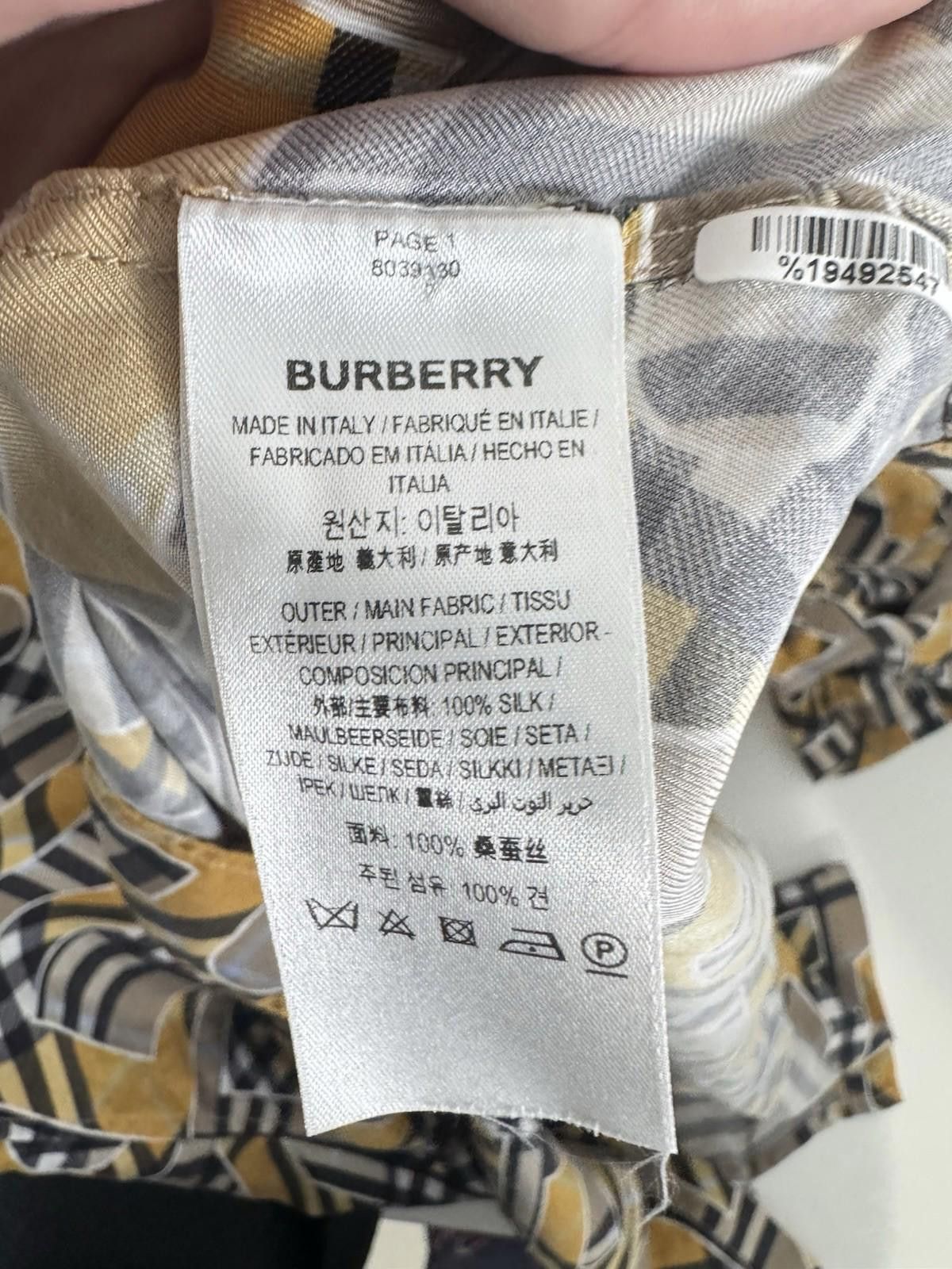 Burberry Burberry Silk Check Logo Print Shirt Yellow Beige SZ XS Size US XS / EU 42 / 0 - 5 Thumbnail