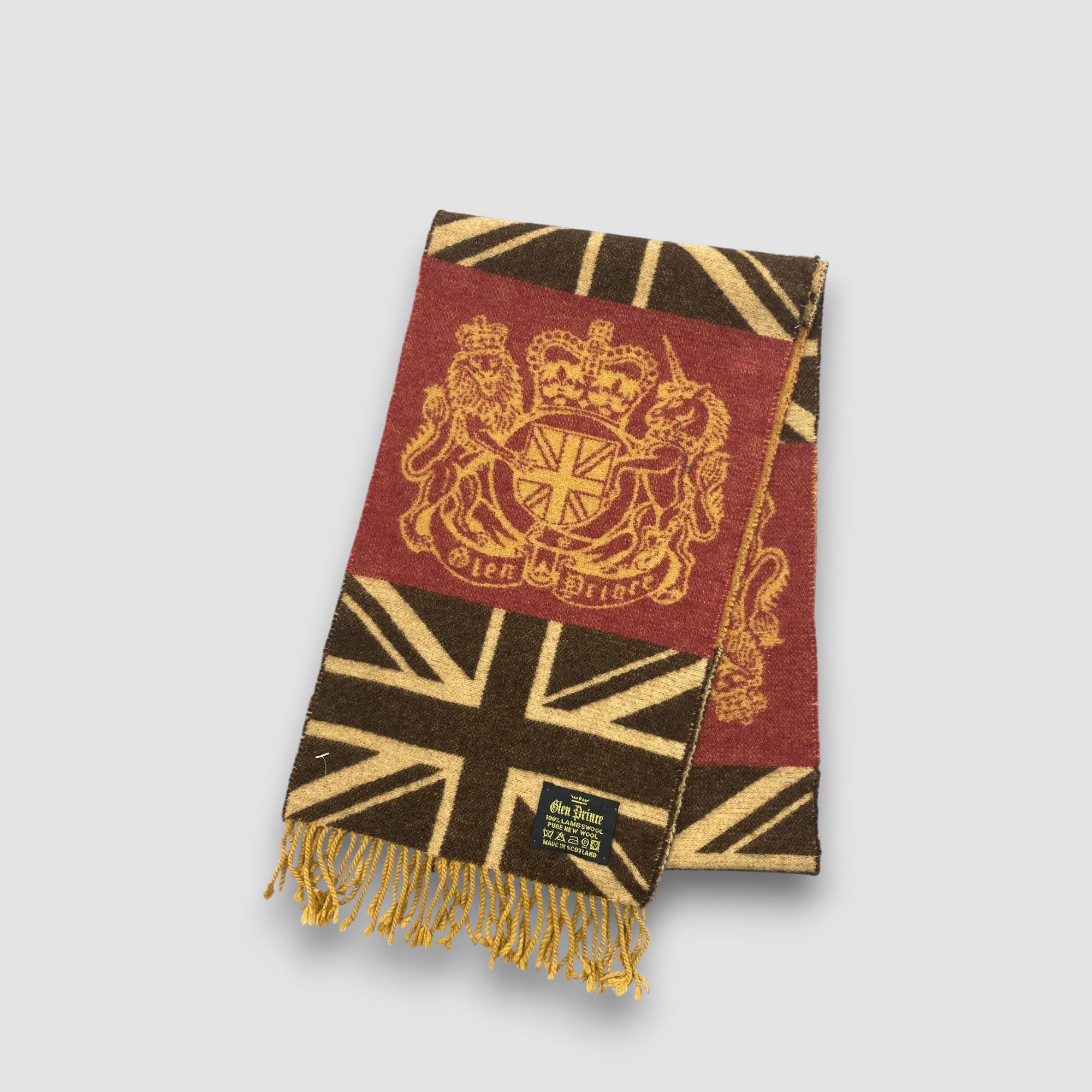 Japanese Brand Vintage Glen Prince Scarf Wool Union Jack Flag Winter Size ONE SIZE - 3 Thumbnail