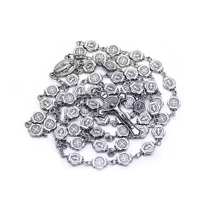 Jewelry Saint Benedict Rosary Necklace Chain Catholic Church Jesus Size ONE SIZE - 4 Thumbnail