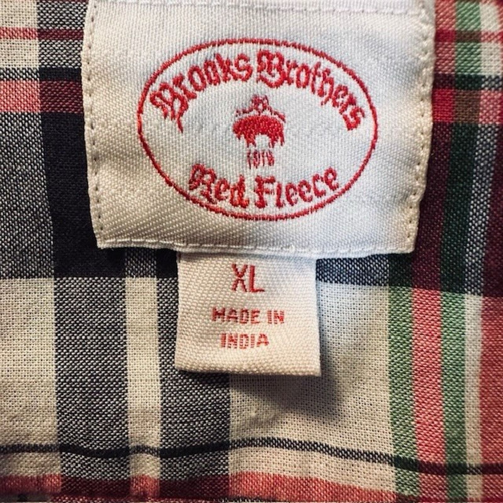 Brooks Brothers Brooks Brothers Red Fleece XL Button Shirt Red Plaid Cotton Size US XL / EU 56 / 4 - 2 Thumbnail