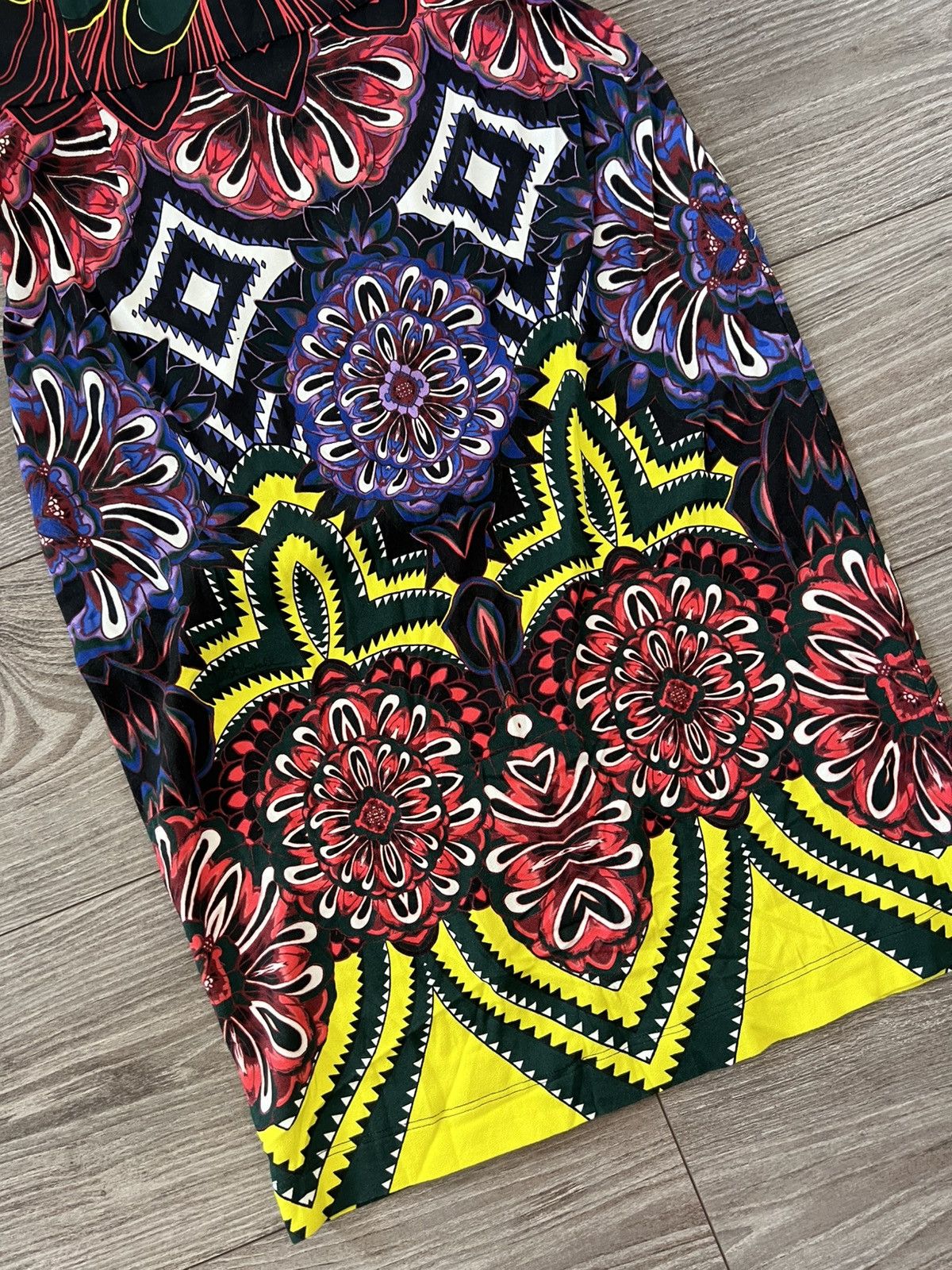 Designer ‼️JUST CAVALLI OPTICAL PRINTED KNEE LENGTH PENCIL DRESS Y2K‼️ Size M / US 6-8 / IT 42-44 - 12 Thumbnail