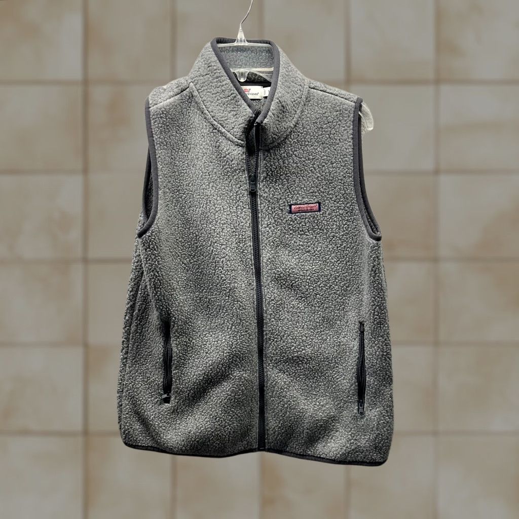 Vineyard Vines Vineyard Vines Vest Womens Small Gray Sherpa Zip Up Sweatshirt Sweatshirt Vest Ladies Size S / US 4 / IT 40 - 1 Thumbnail