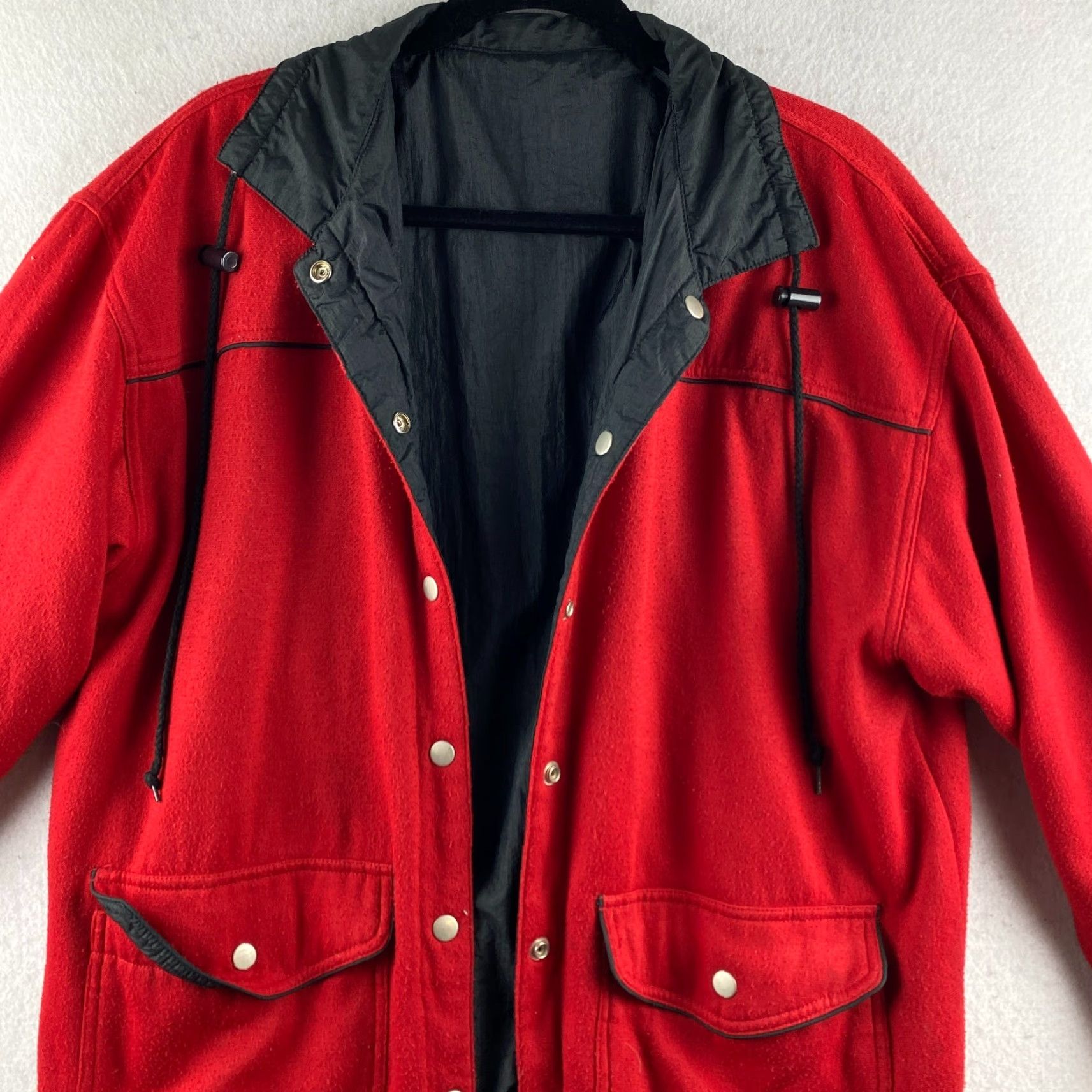 MooRER VINTAGE Jennifer Moore Jacket Mens M Black Red Reversible Snap Button Jacket Mens M Black Red Reversible Button Snap Size US M / EU 48-50 / 2 - 2 Thumbnail