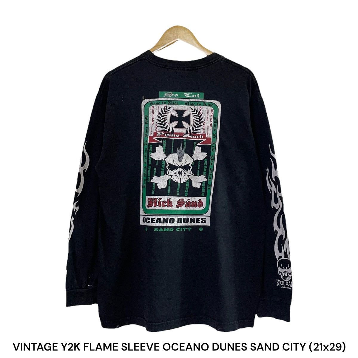 Band Tees × Vintage Vintage Y2K Rare Design Kick Sand Flame Sleeve Size US L / EU 52-54 / 3 - 1 Thumbnail