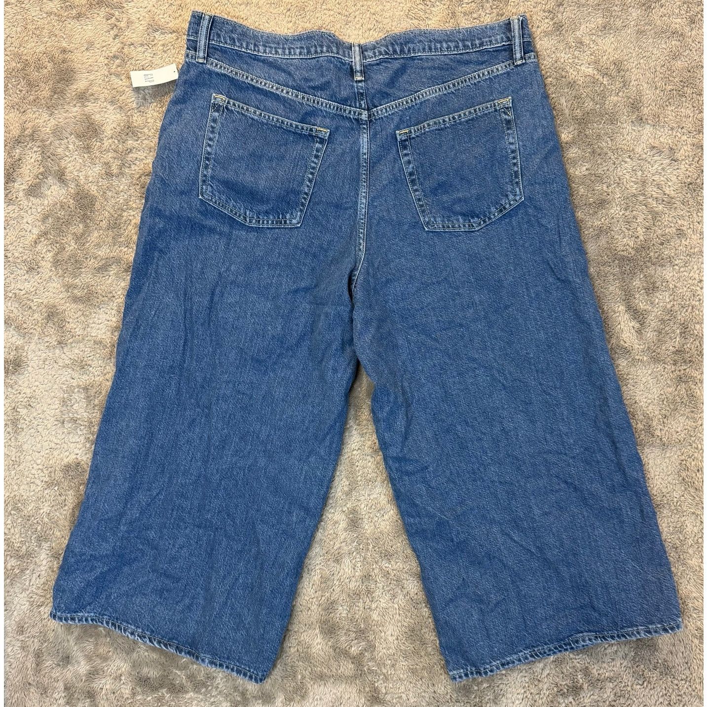 Gap NWT Gap Mid Rise UltraSoft Baggy Crop Jeans Wide Leg 33 16 Size 38" / US 16 / IT 52 - 2 Thumbnail