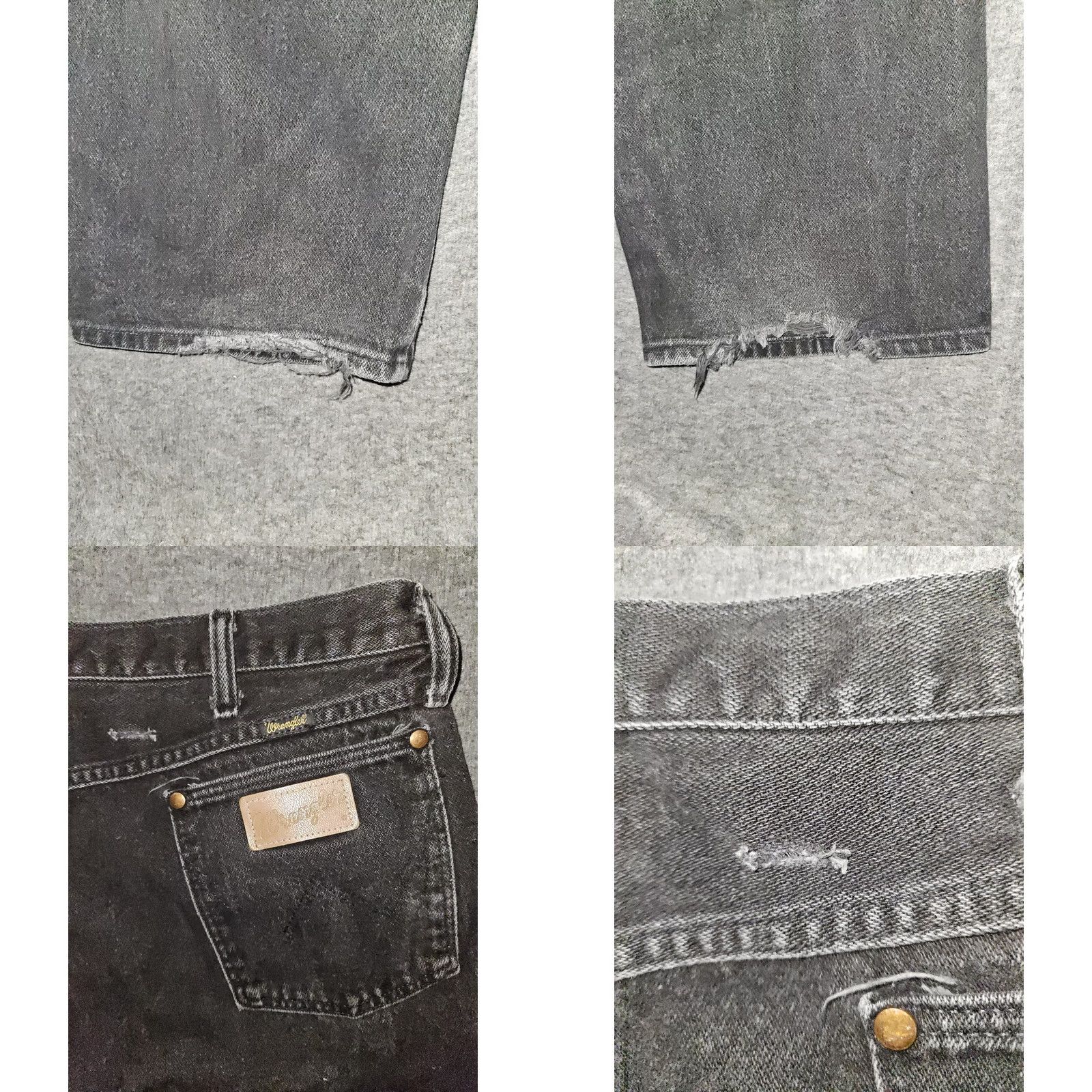 Wrangler VINTAGE Wrangler Jeans Straight Men's 40x29 Black High Rise Distressed 90s USA Logo Buttons Zipper Denim Belt Loops Pocket Size US 40 / EU 56 - 8 Thumbnail