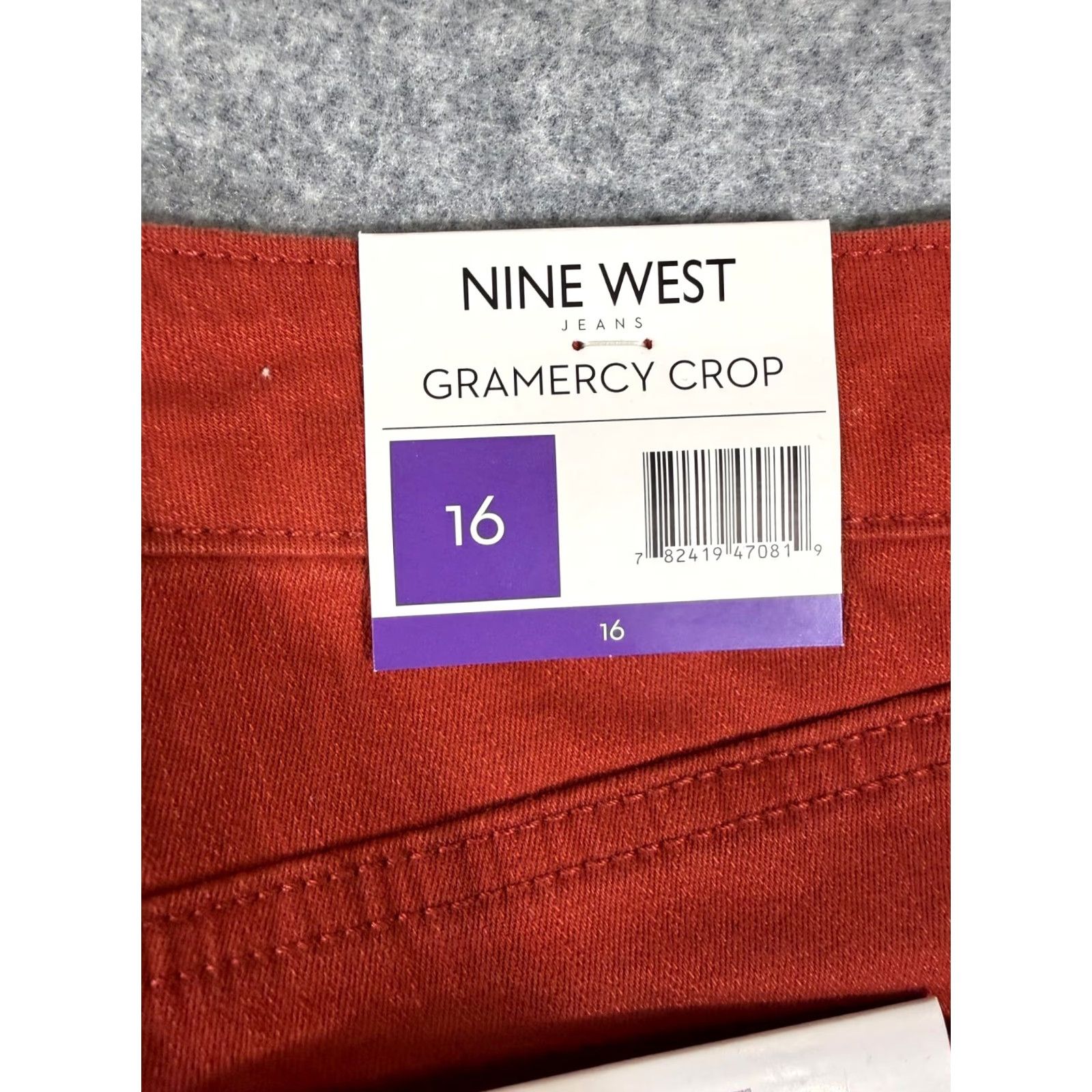 Nine West Nine West Gramercy Crop Pants Womens 16 Red Slim Fit Cropped Twill NWT Pockets Straight Leg Mid Rise Modern City Theme Boys Girls Mens Womens Size 38" / US 16 / IT 52 - 7 Thumbnail