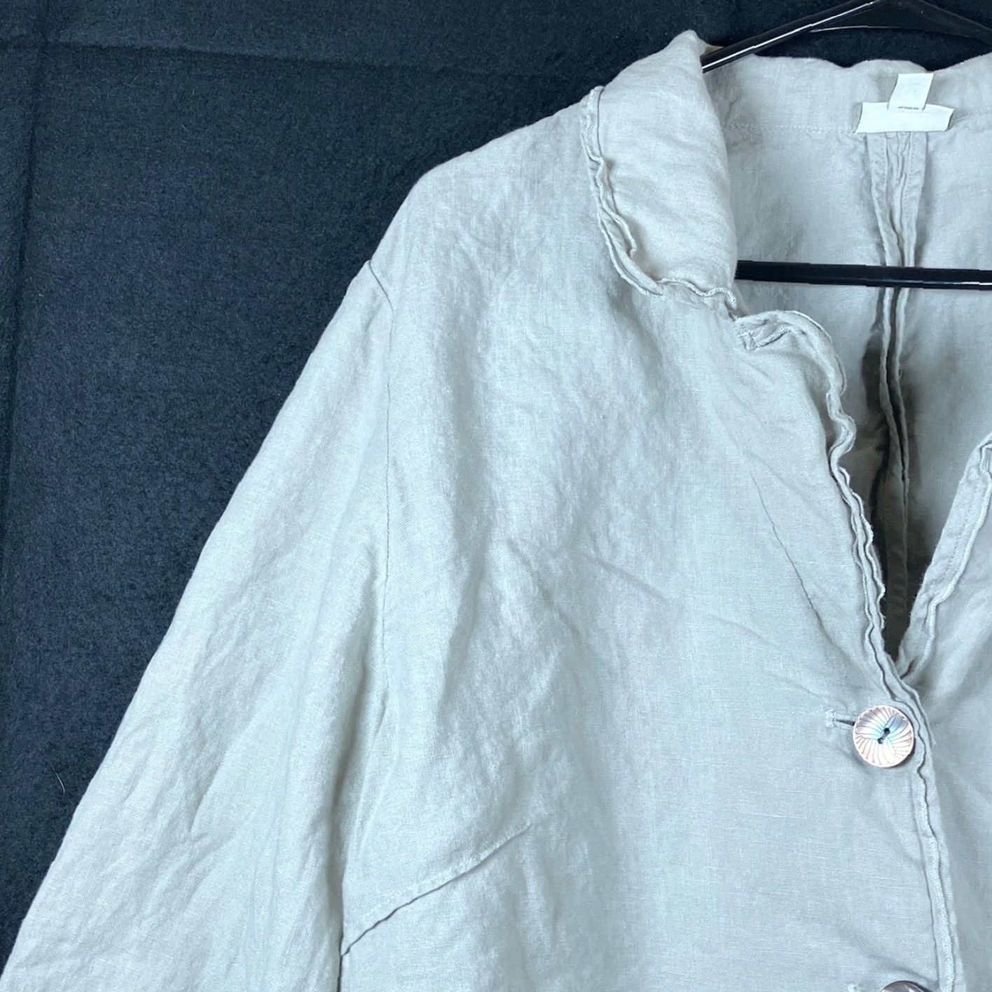 Vintage VINTAGE J Jill Womens Jacket Beige Blazer Button Down Long Sleeve Collared 100% Linen XL Size XL / US 12-14 / IT 48-50 - 4 Thumbnail