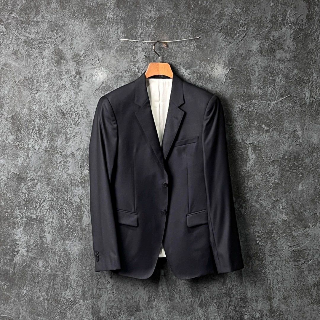 Emporio Armani EMPORIO ARMANI Navy Wool-Silk Business Suit Size 46S - 1 Thumbnail
