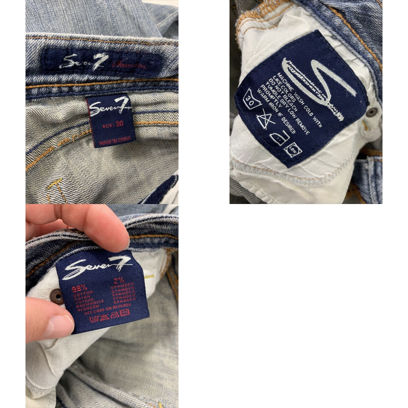 Vintage Seven7 Womens Size 30 Light Wash Flare Low Rise Jeans 33 Inseam Denim Blue Shirts? Size 30" / US 8 / IT 44 - 9 Thumbnail