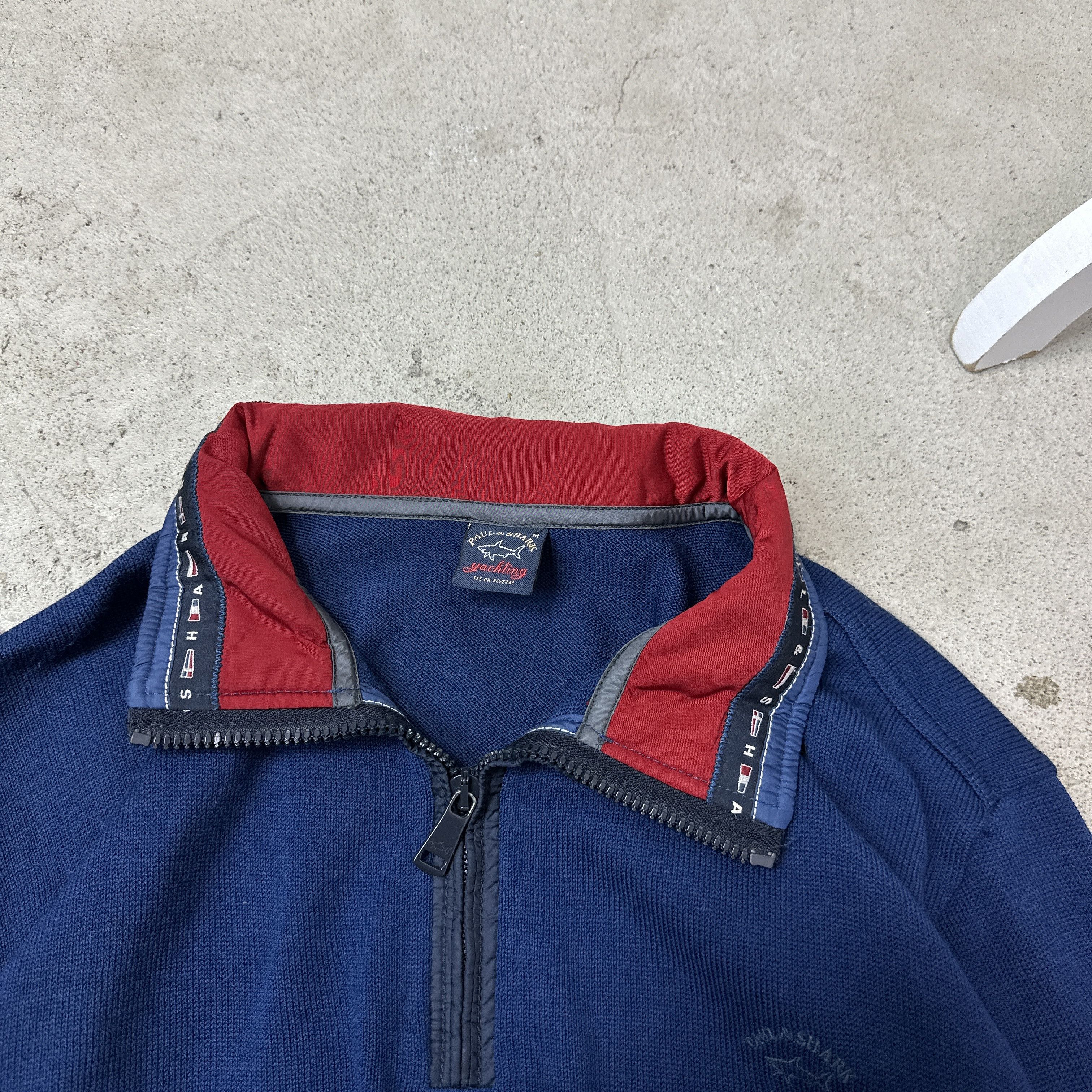 Paul & Shark Vintage Woolen Streetwear Quarter Zip Paul&Shark Sweater Y2K Size US M / EU 48-50 / 2 - 2 Thumbnail