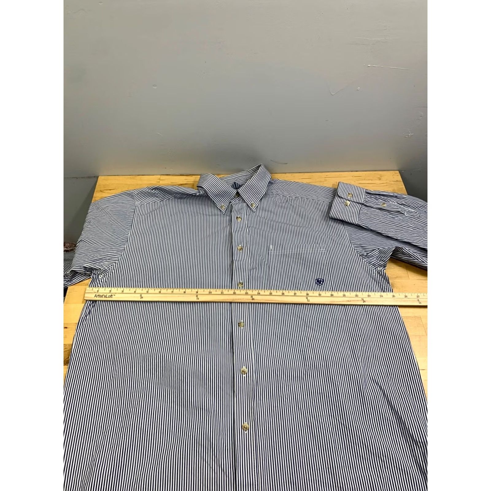 Ariat Ariat Pro Series Striped Button-Up Shirt Men XL Blue Casual Work Western Size US XL / EU 56 / 4 - 6 Thumbnail
