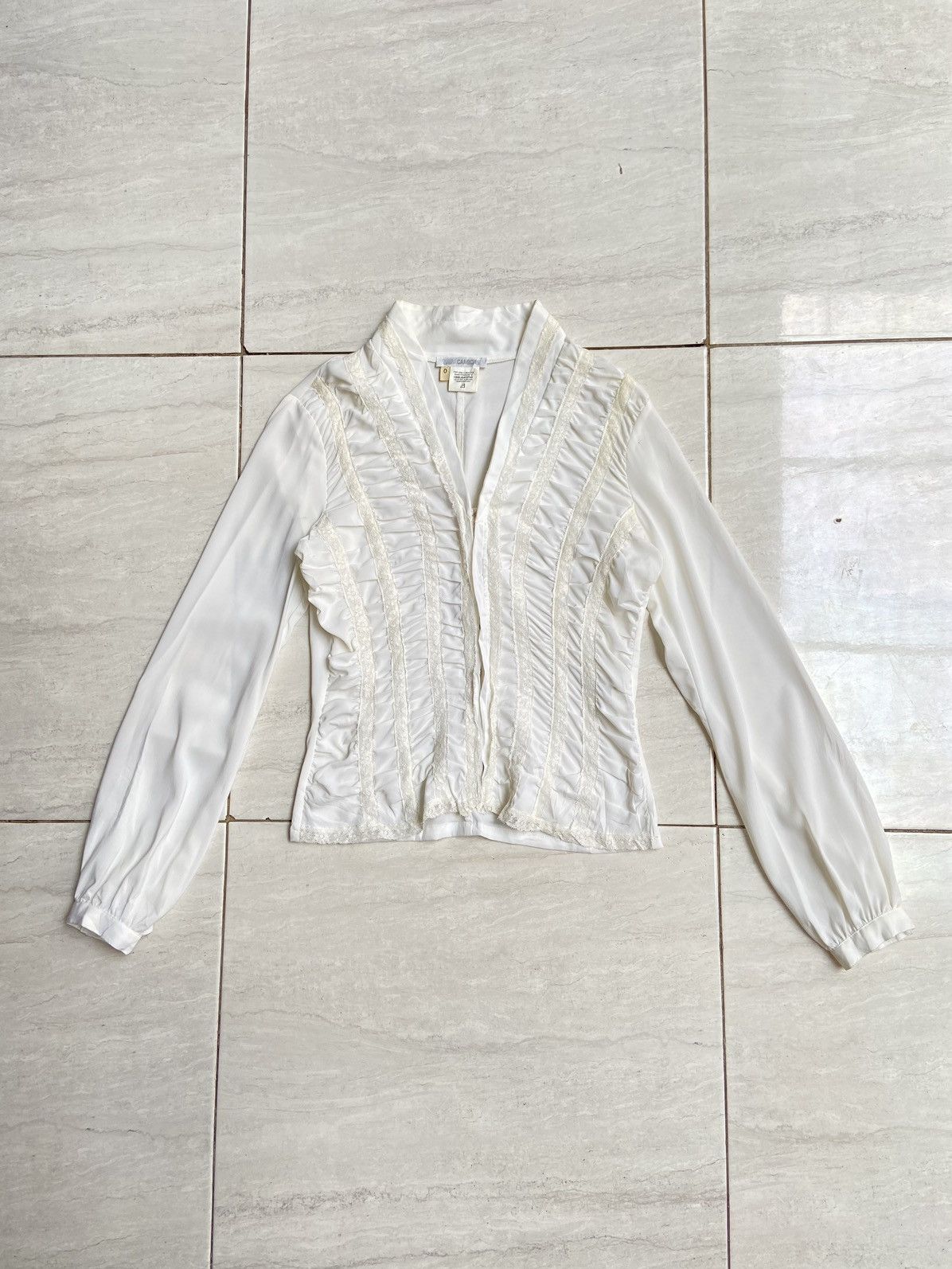 Designer × Japanese Brand NARA CAMICIE White Blouse Size XS / US 0-2 / IT 36-38 - 6 Thumbnail