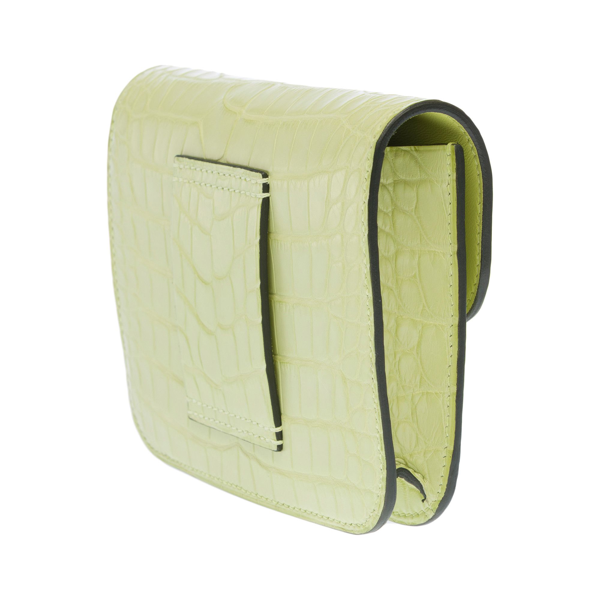 Hermes HERMES Constance Slim Belt Bag in Yellow Crocodile Leather Size ONE SIZE - 7 Thumbnail