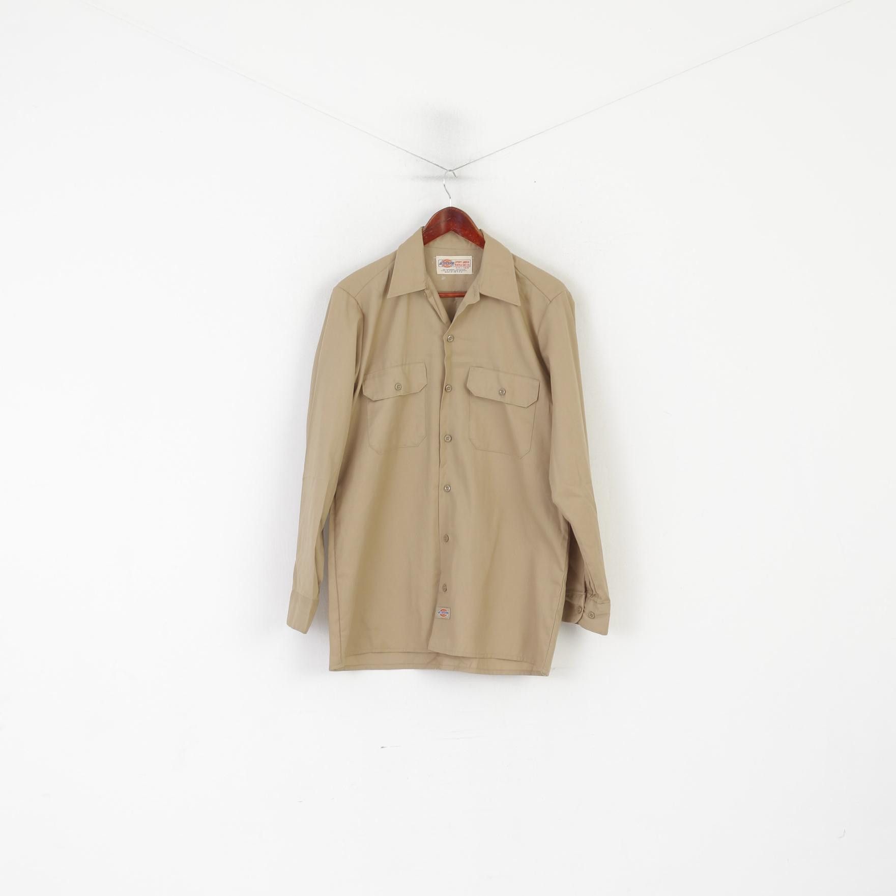Dickies Dickies Men 34/35 M Casual Shirt Brown Cotton 8128 Size US M / EU 48-50 / 2 - 2 Thumbnail