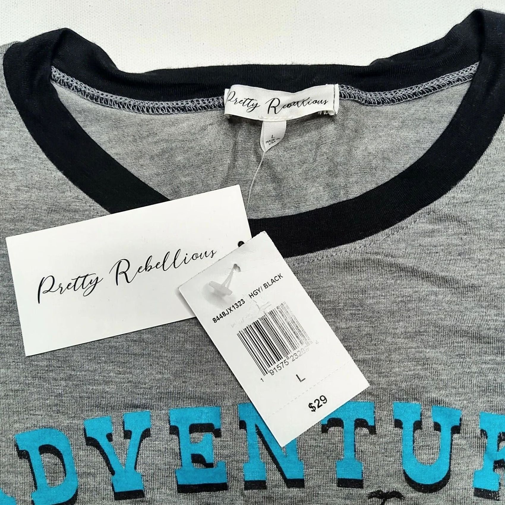 Vintage Pretty Rebellious T-Shirt Womens L Back to Nature Long Sleeve Gray Knit Size L / US 10 / IT 46 - 3 Thumbnail