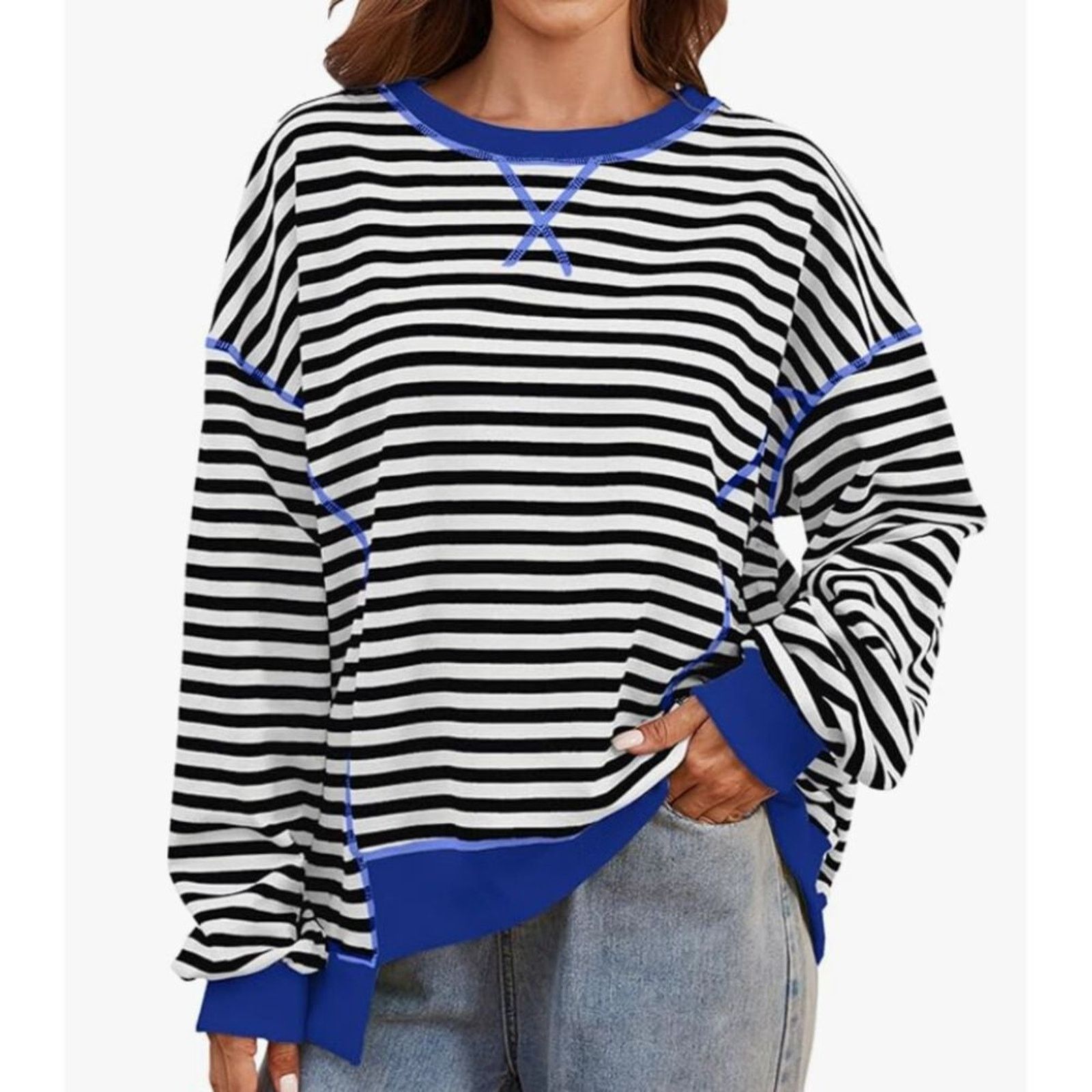 The Unbranded Brand Oversized Sweatshirt Long Sleeve Drop Shoulder SIZE SMALL Size S / US 4 / IT 40 - 6 Thumbnail