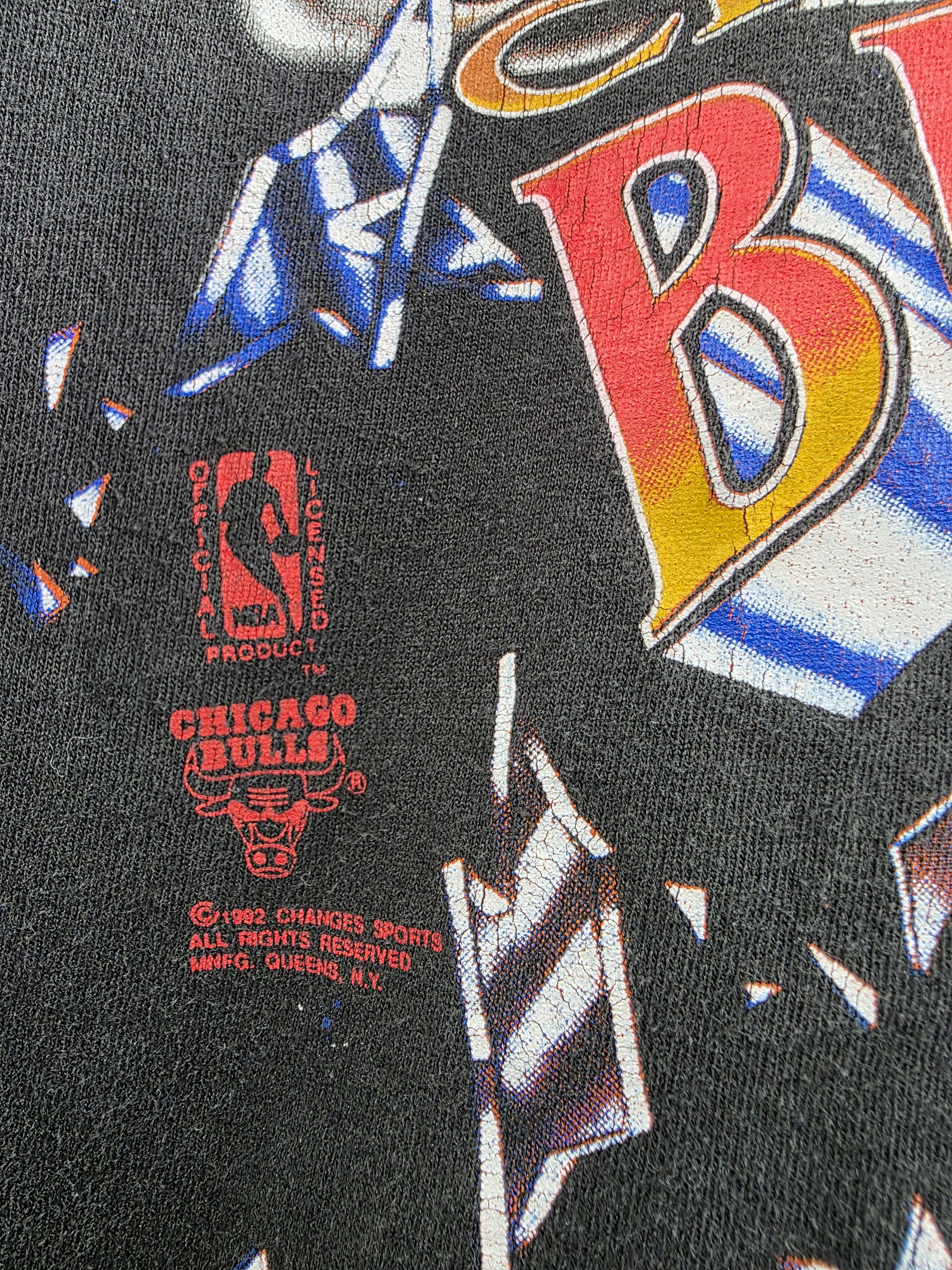 Changes × NBA × Vintage 1992 Chicago Bulls Shattered Glass XL 24" 30" Size US XL / EU 56 / 4 - 3 Thumbnail