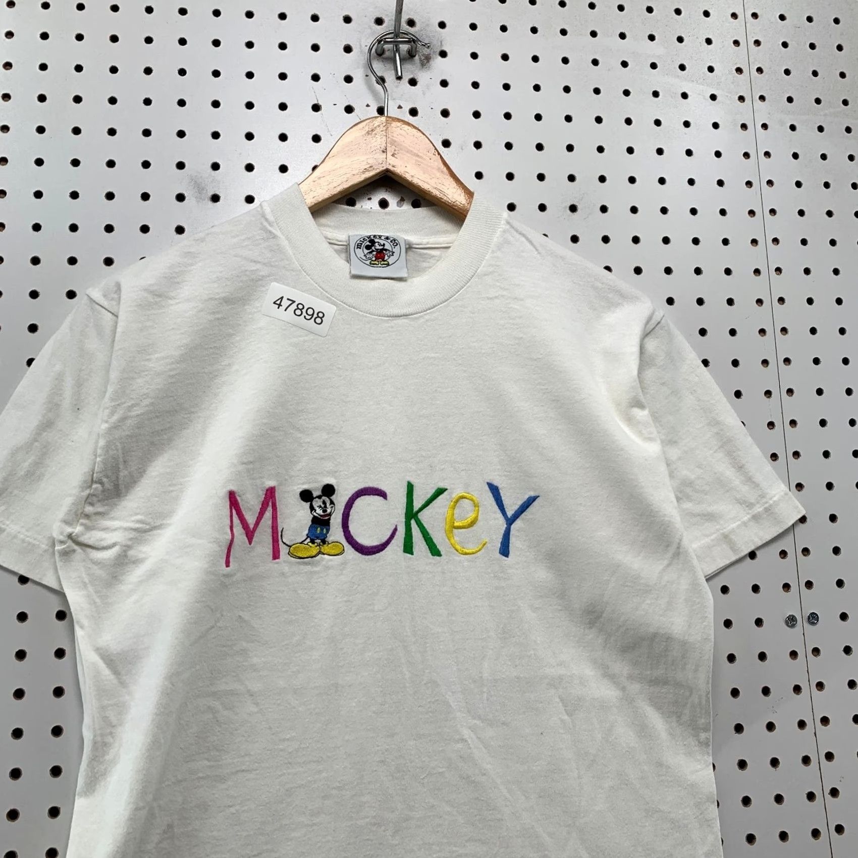 CO VINTAGE Mickey Co T Shirt Mens M White Mickey Spell Out Embroidered USA Size US M / EU 48-50 / 2 - 6 Thumbnail