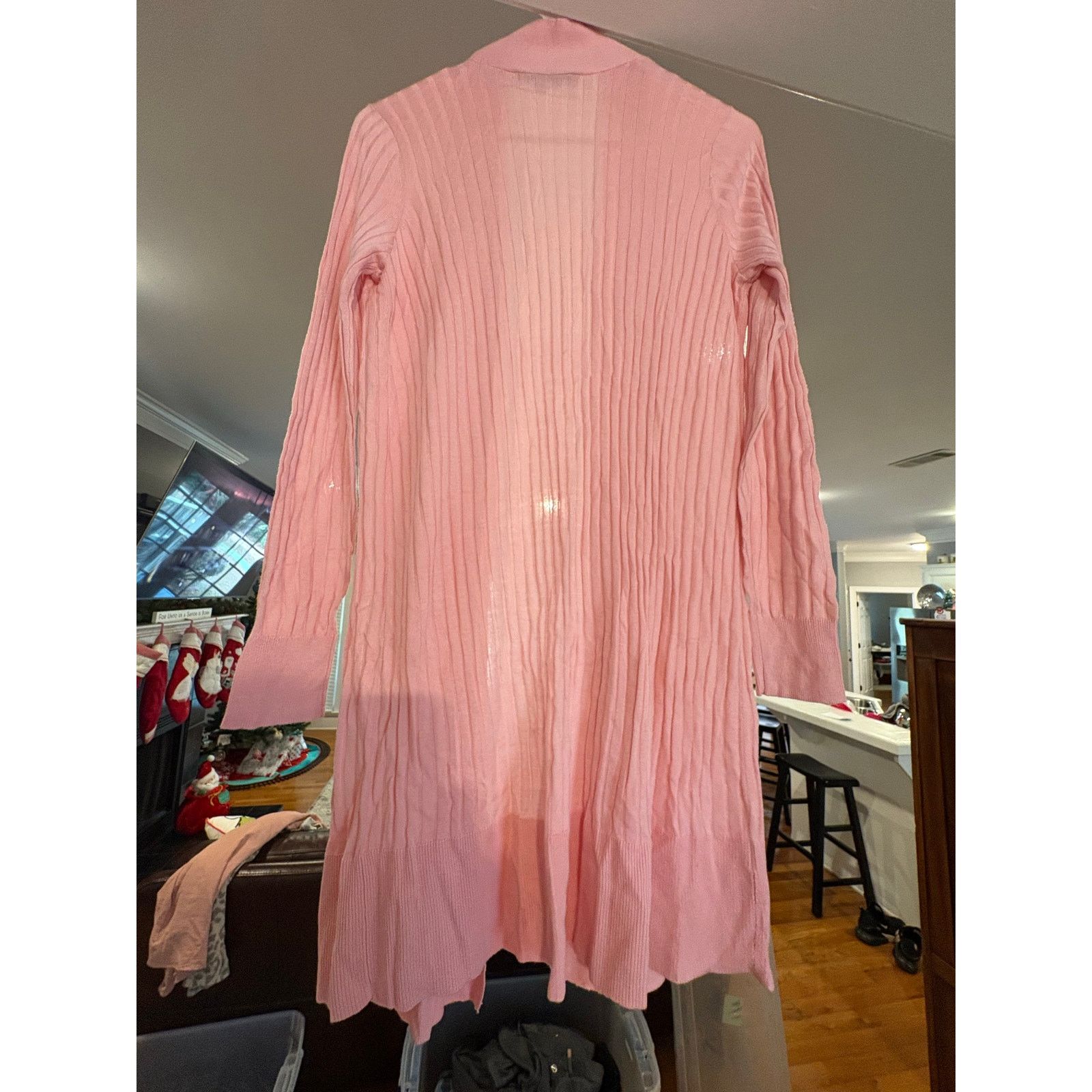 Loft LOFT XS Pink Long Open Front Cardigan Ribbed Lightweight Size XS / US 0-2 / IT 36-38 - 4 Thumbnail