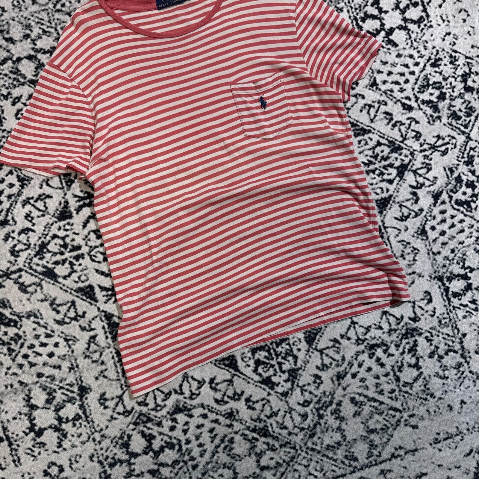 Ralph Lauren × Vintage Vintage Ralph Lauren Red White Striped Cotton T-Shirt Size M Size US M / EU 48-50 / 2 - 4 Thumbnail