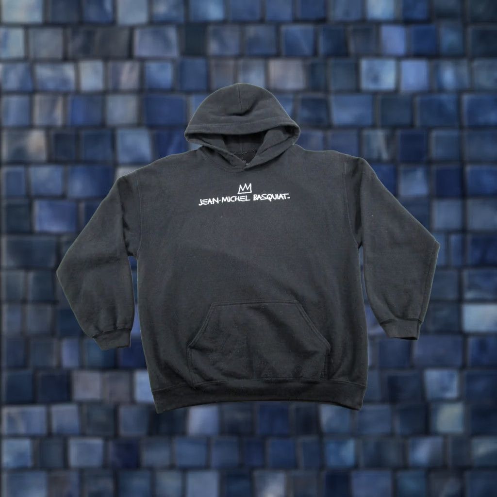 Vintage VINTAGE Jean-Michel Basquiat ART Hoodie Size L Black Hooded Sweatshirt Mens Size US L / EU 52-54 / 3 - 1 Thumbnail