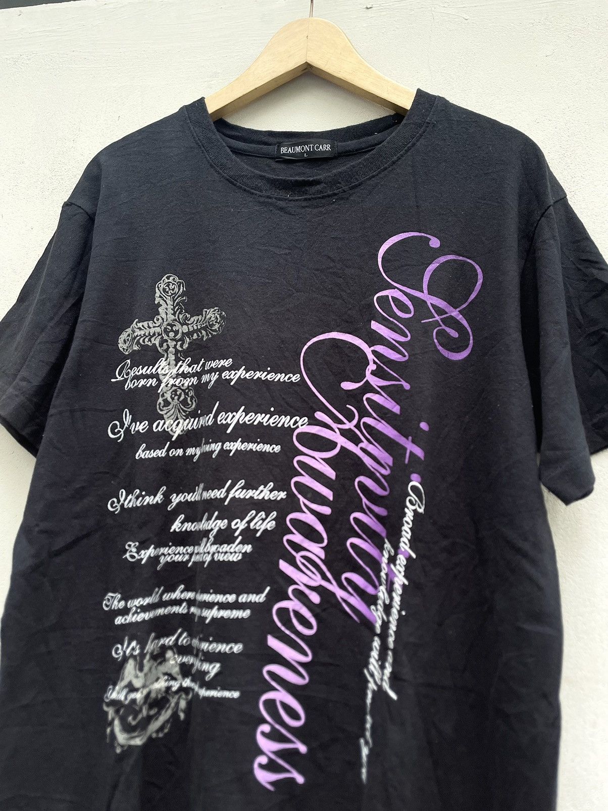 20471120 Vkei Style Beaumont Car Poem Croos Tees Size US M / EU 48-50 / 2 - 2 Thumbnail