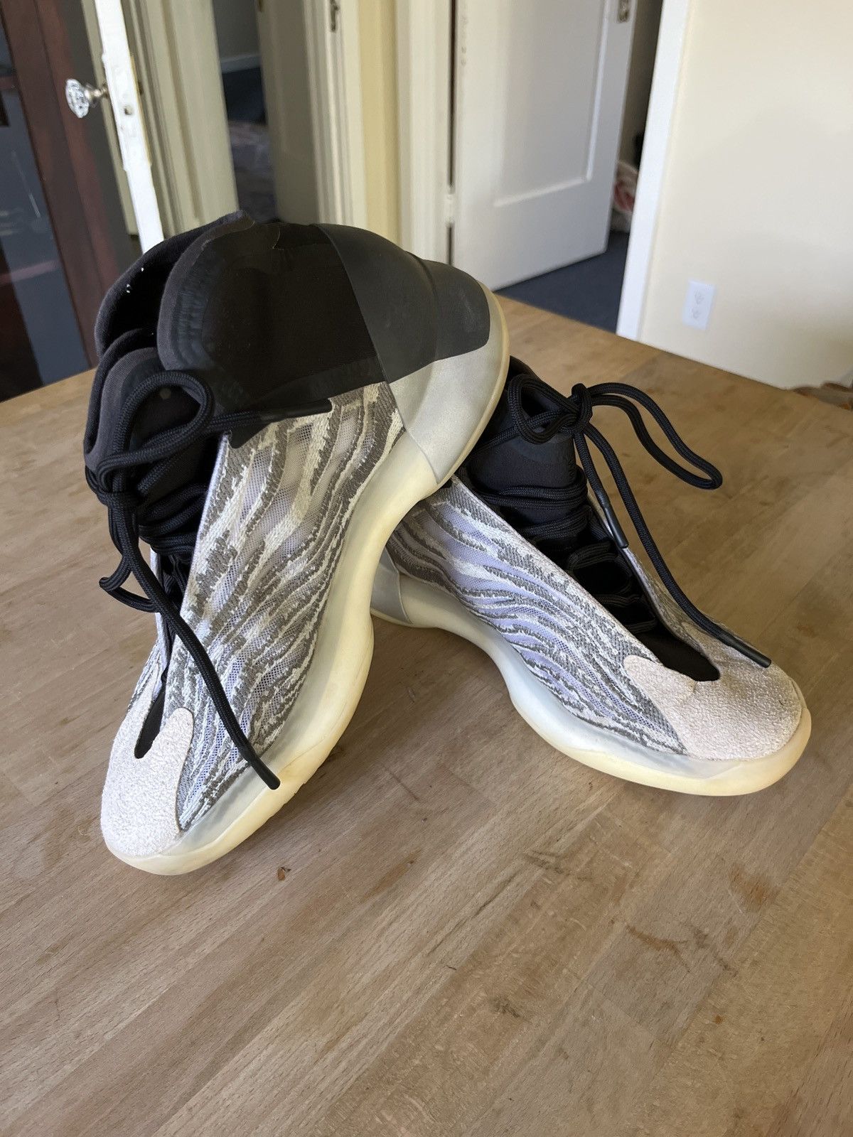 image of Adidas Yeezy Qntm Shoes in Grey, Men's (Size 9)