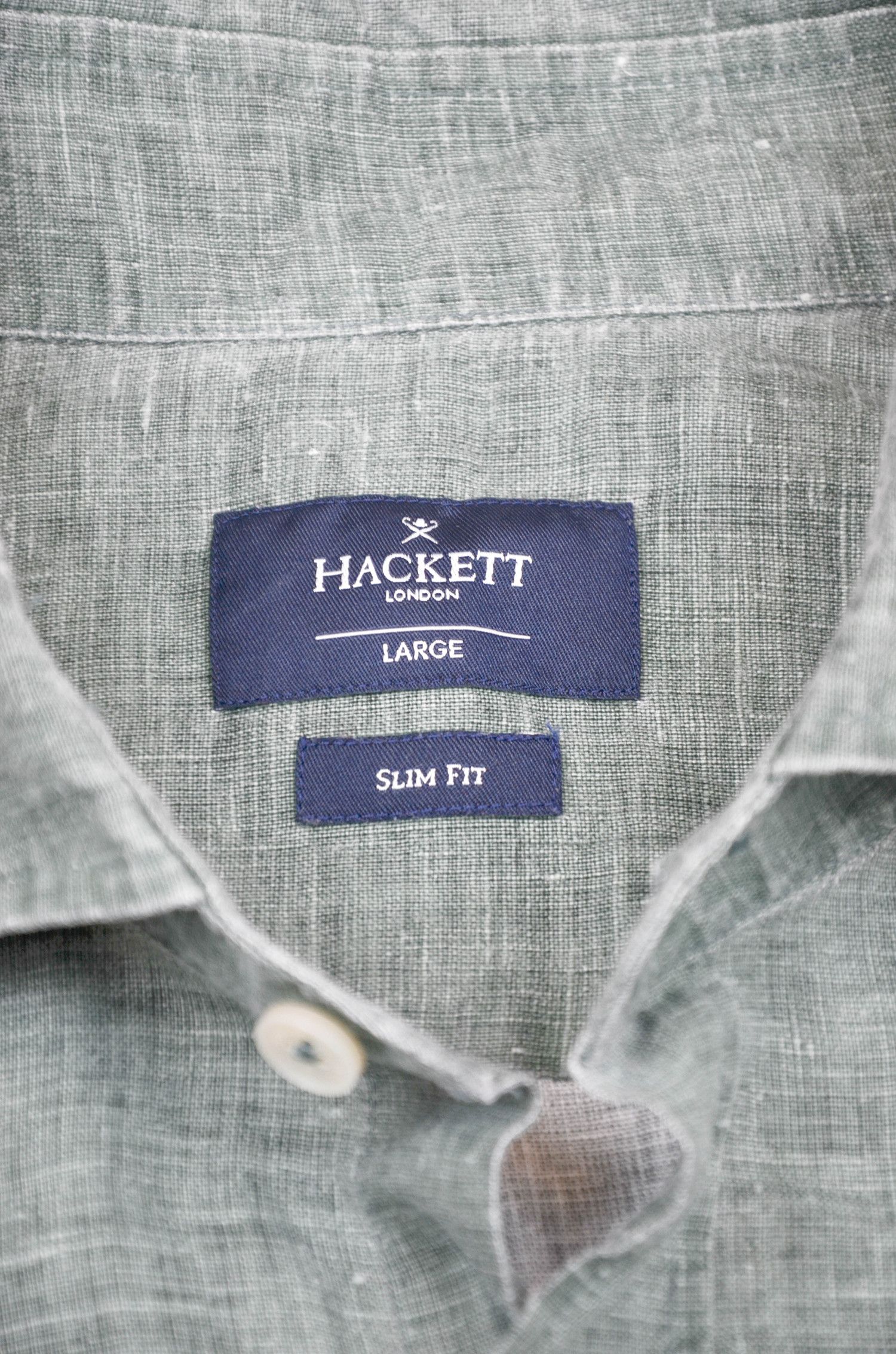 Hackett HACKETT LONDON Slim Green Linen Shirt - L Size US L / EU 52-54 / 3 - 10 Thumbnail