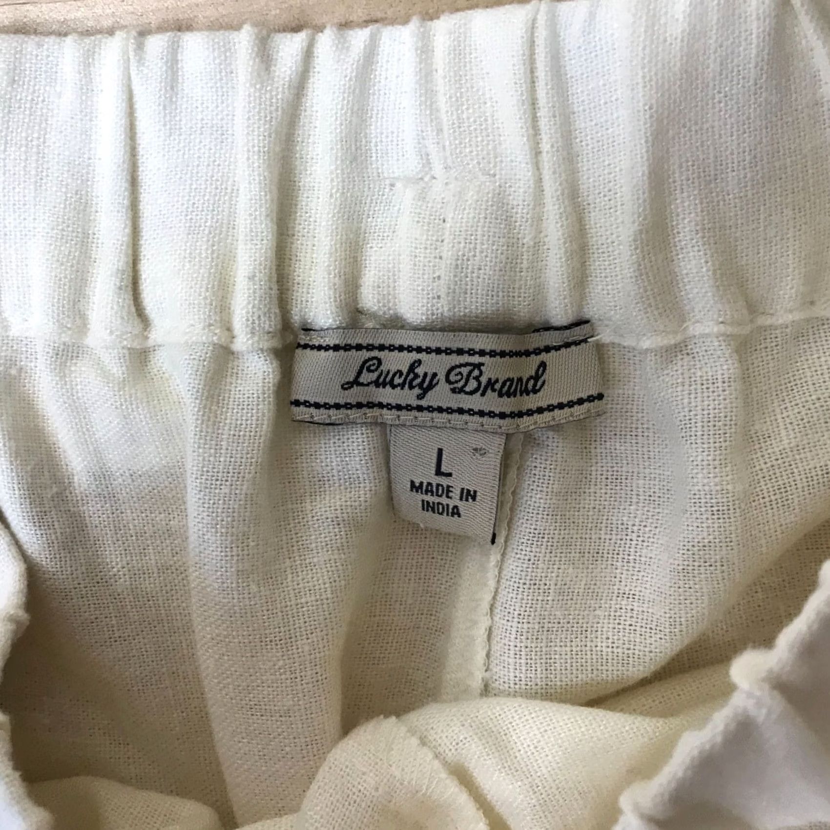 Lucky Brand LUCKY BRAND Women's L Beige LINEN BLEND BELTED SHORTS Size 36" / US 14 / IT 50 - 7 Thumbnail